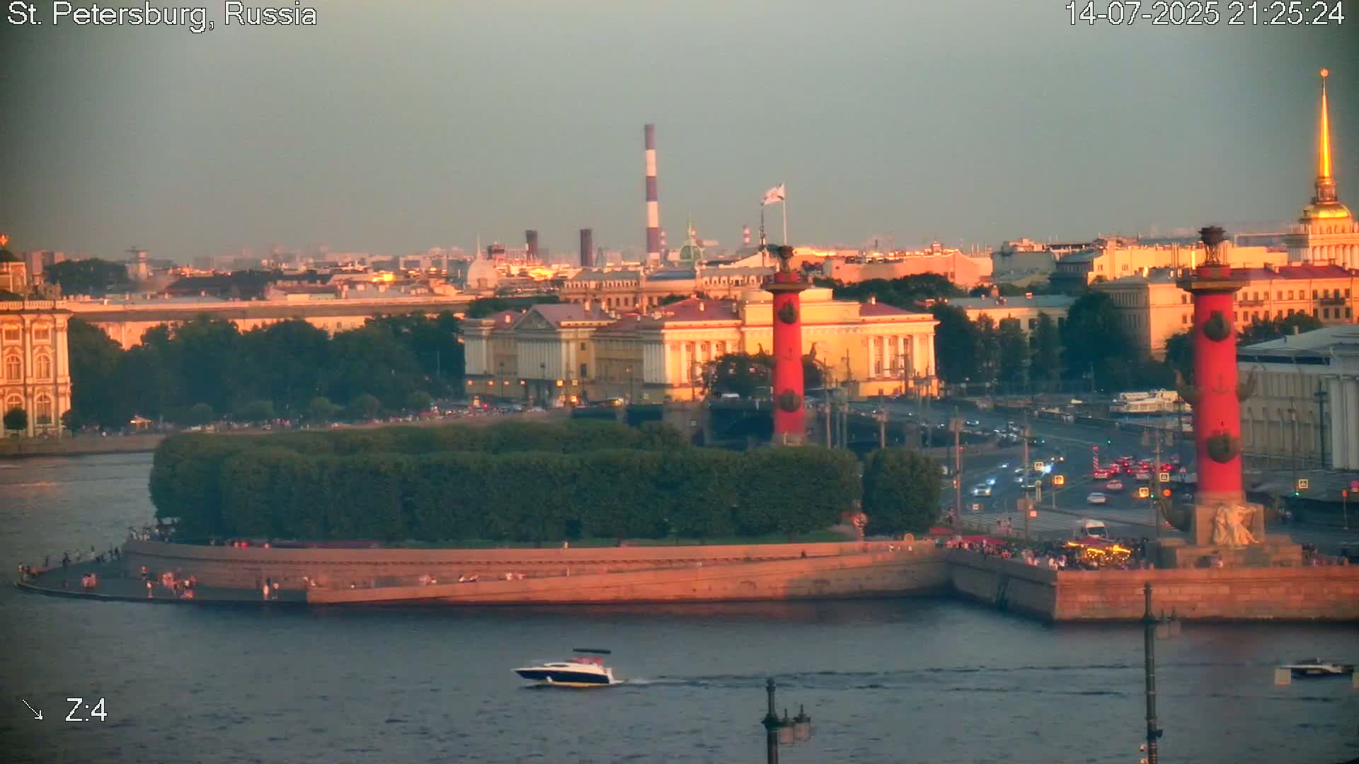 St. Petersburg City Panoramic from Petrogradsky Island Skyline Live Cam -Kronverkskoye, Petrogradsky, Saint Petersburg, Northwestern (Severo-Zapadnyy), Russia