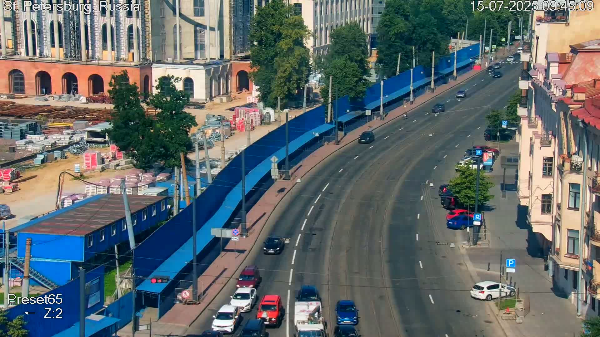St. Petersburg City Panoramic from Petrogradsky Island Skyline Live Cam -Kronverkskoye, Petrogradsky, Saint Petersburg, Northwestern (Severo-Zapadnyy), Russia