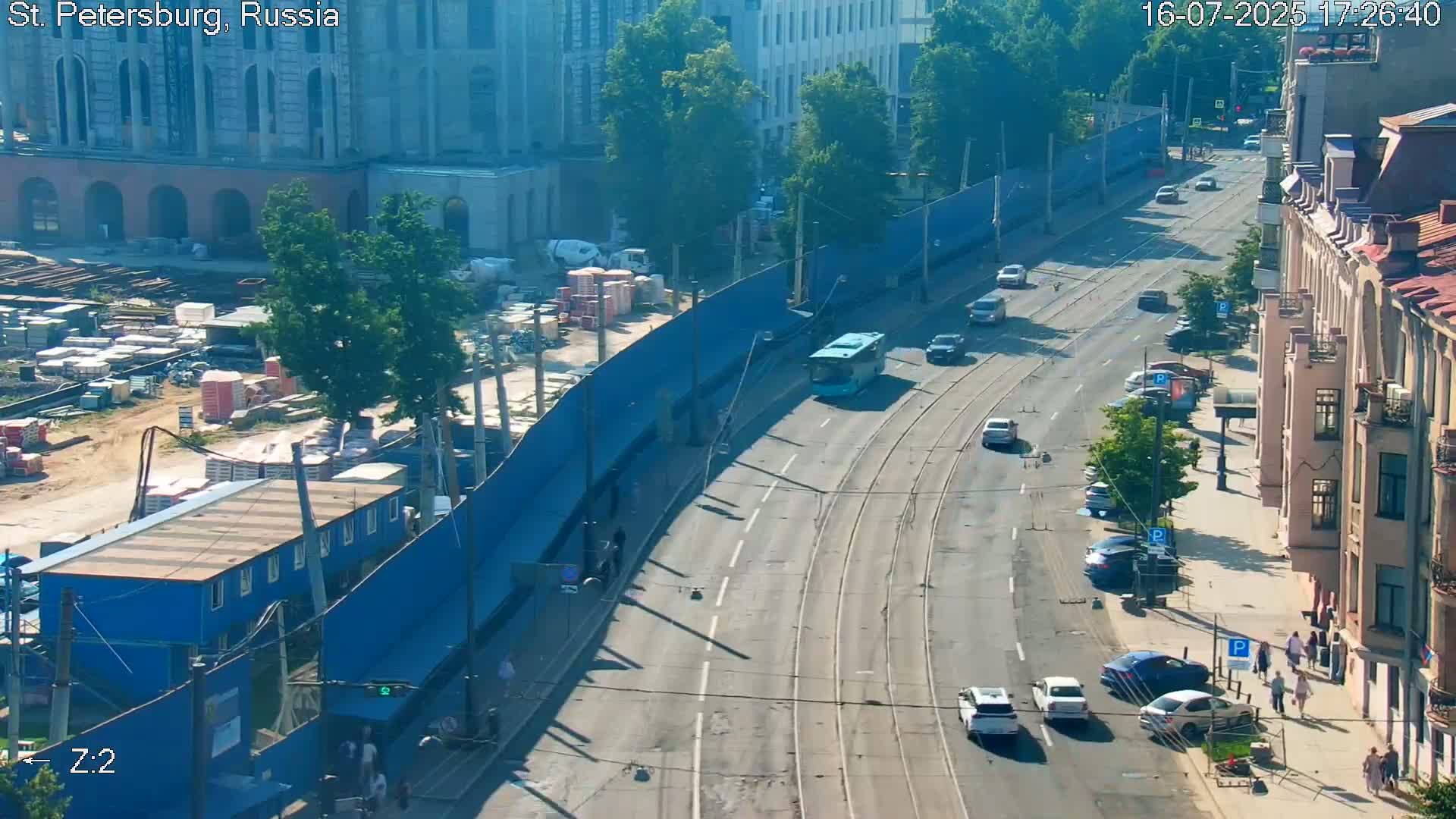 St. Petersburg City Panoramic from Petrogradsky Island Skyline Live Cam -Kronverkskoye, Petrogradsky, Saint Petersburg, Northwestern (Severo-Zapadnyy), Russia
