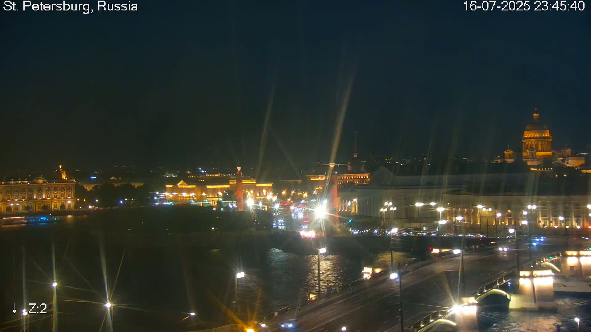 St. Petersburg City Panoramic from Petrogradsky Island Skyline Live Cam -Kronverkskoye, Petrogradsky, Saint Petersburg, Northwestern (Severo-Zapadnyy), Russia
