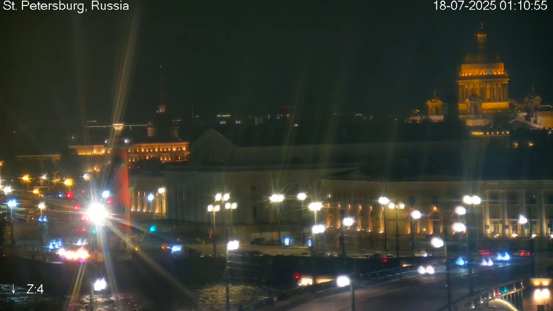 St. Petersburg City Panoramic from Petrogradsky Island Skyline Live Cam -Kronverkskoye, Petrogradsky, Saint Petersburg, Northwestern (Severo-Zapadnyy), Russia