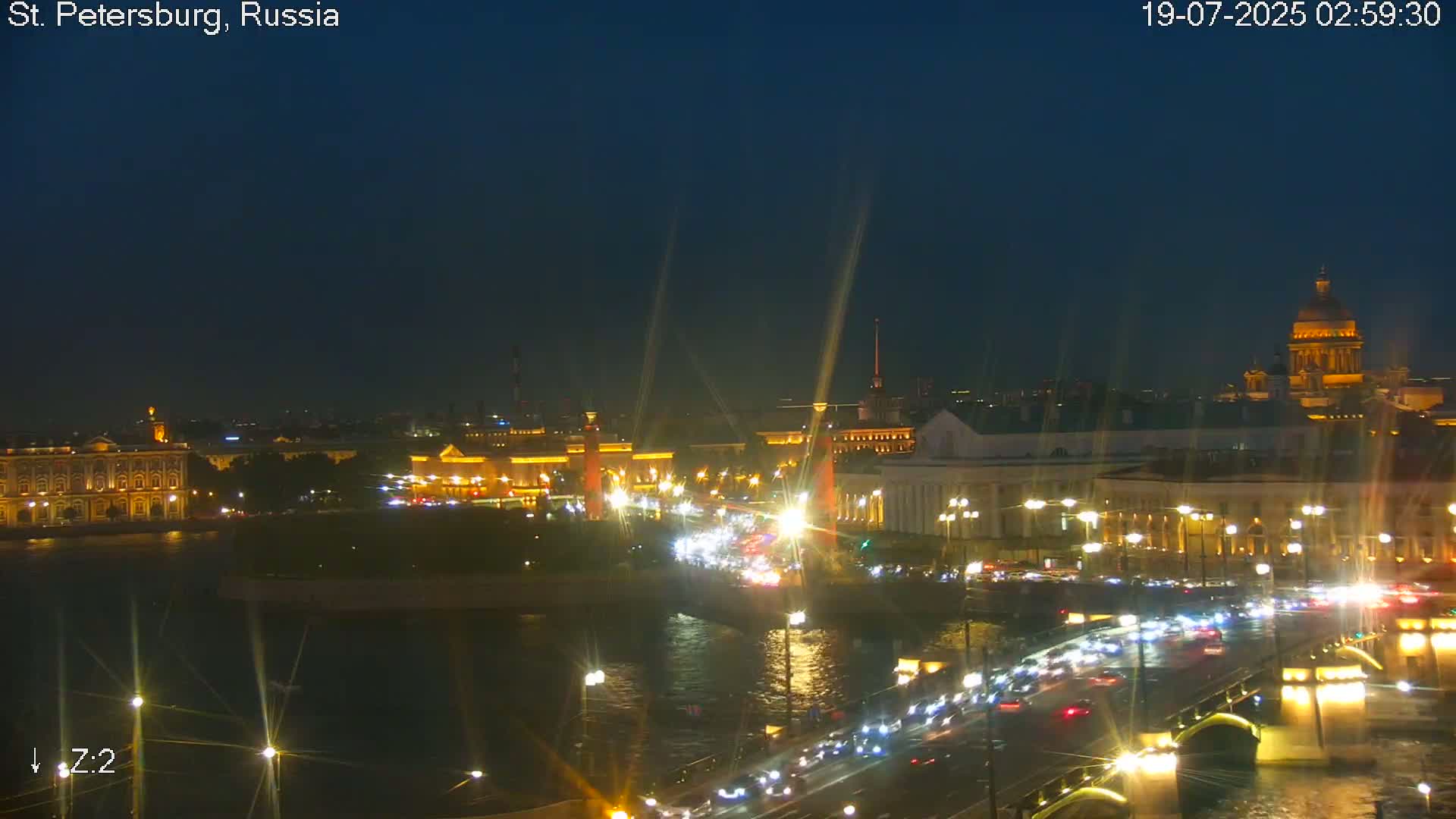 St. Petersburg City Panoramic from Petrogradsky Island Skyline Live Cam -Kronverkskoye, Petrogradsky, Saint Petersburg, Northwestern (Severo-Zapadnyy), Russia