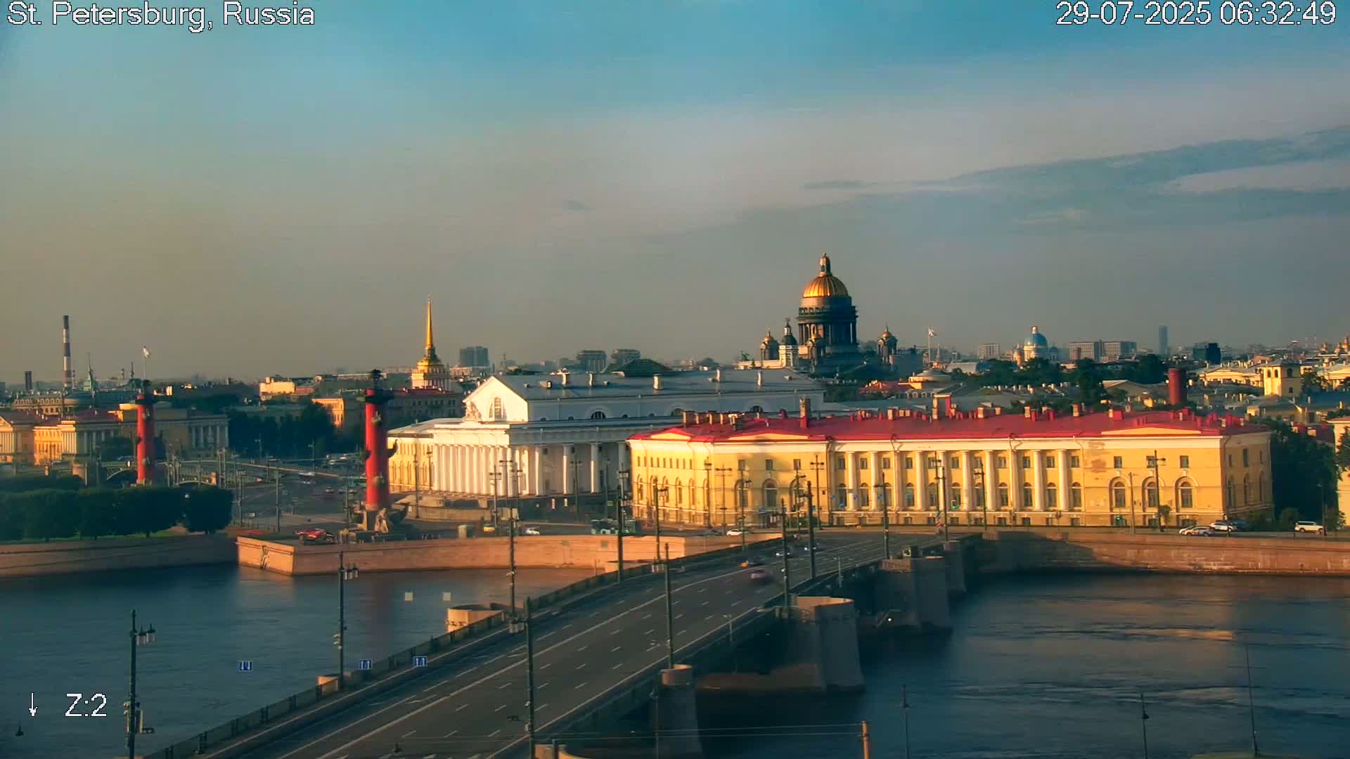 St. Petersburg City Panoramic from Petrogradsky Island Skyline Live Cam -Kronverkskoye, Petrogradsky, Saint Petersburg, Northwestern (Severo-Zapadnyy), Russia