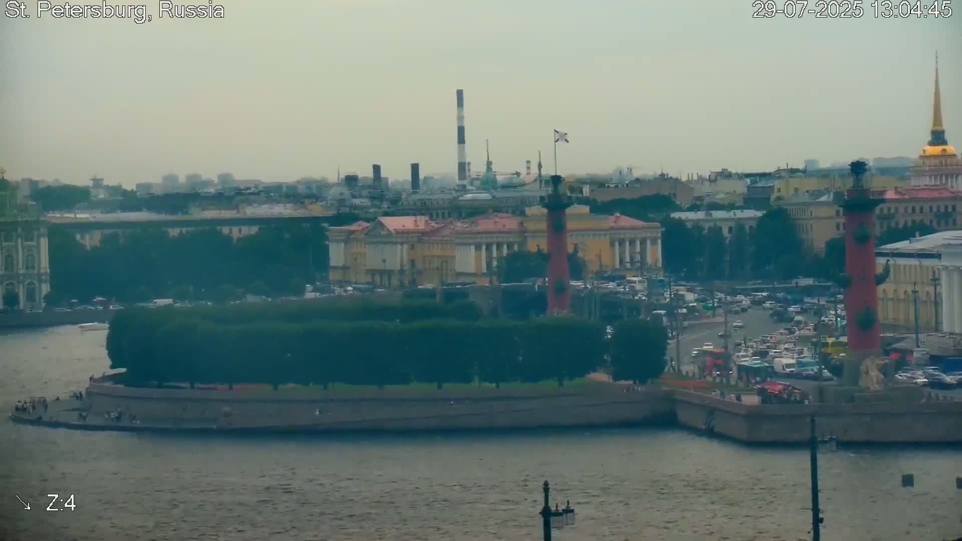 St. Petersburg City Panoramic from Petrogradsky Island Skyline Live Cam -Kronverkskoye, Petrogradsky, Saint Petersburg, Northwestern (Severo-Zapadnyy), Russia