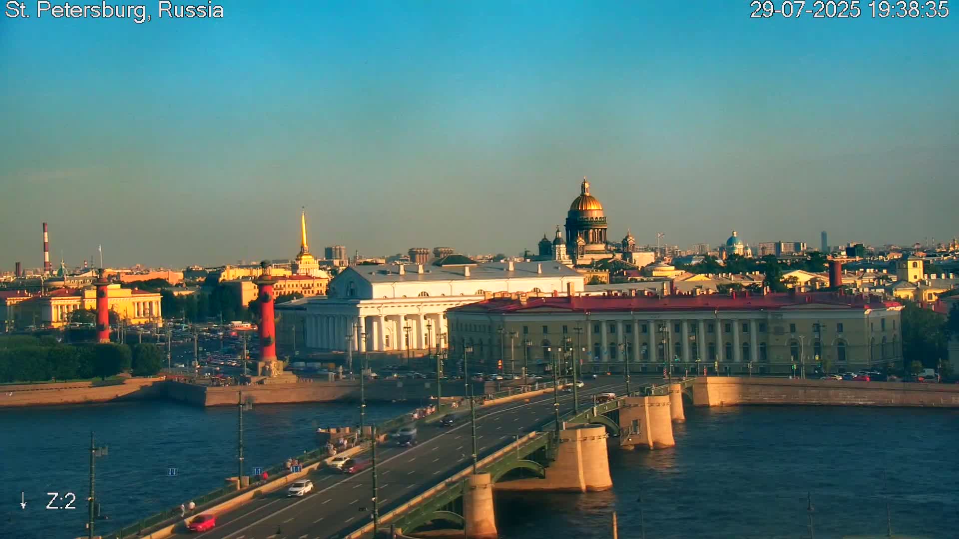 St. Petersburg City Panoramic from Petrogradsky Island Skyline Live Cam -Kronverkskoye, Petrogradsky, Saint Petersburg, Northwestern (Severo-Zapadnyy), Russia