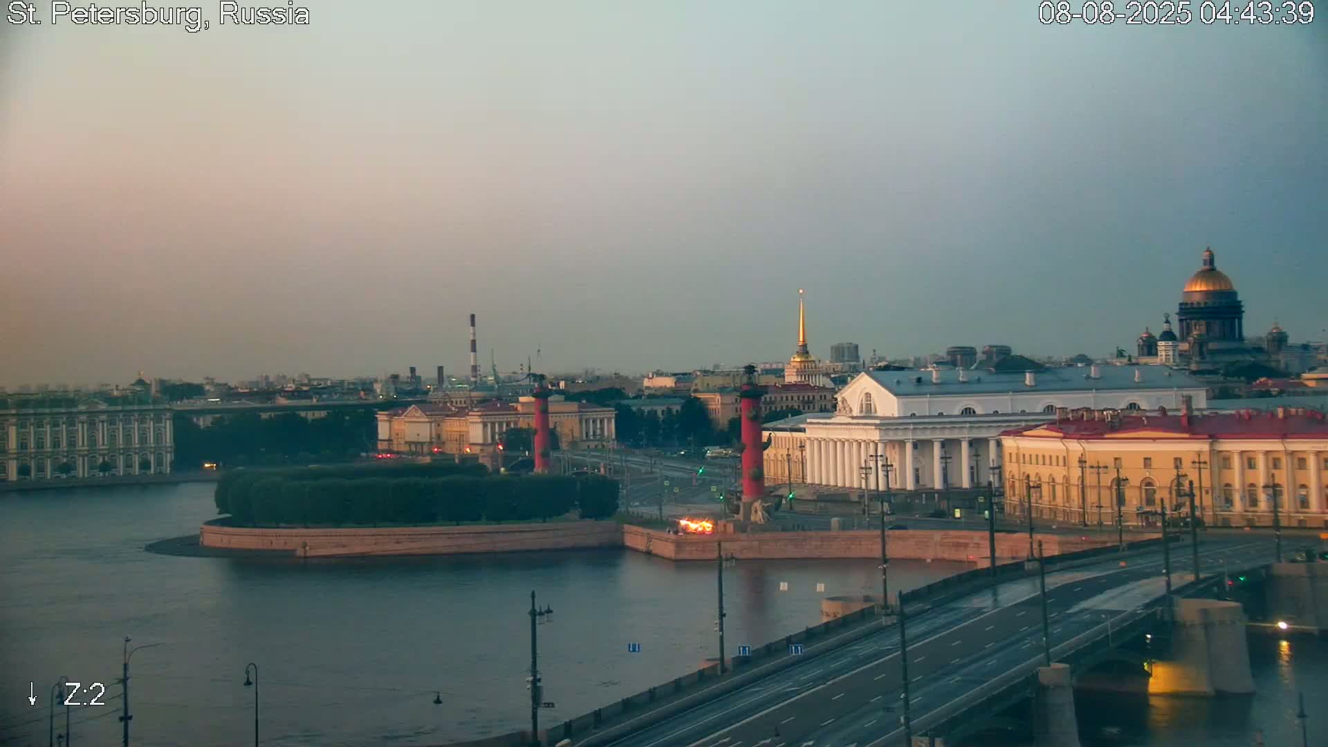 St. Petersburg City Panoramic from Petrogradsky Island Skyline Live Cam -Kronverkskoye, Petrogradsky, Saint Petersburg, Northwestern (Severo-Zapadnyy), Russia