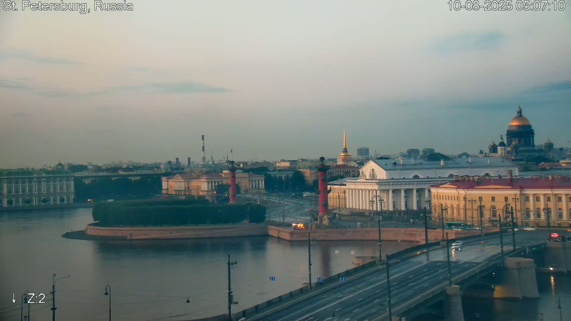 St. Petersburg City Panoramic from Petrogradsky Island Skyline Live Cam -Kronverkskoye, Petrogradsky, Saint Petersburg, Northwestern (Severo-Zapadnyy), Russia