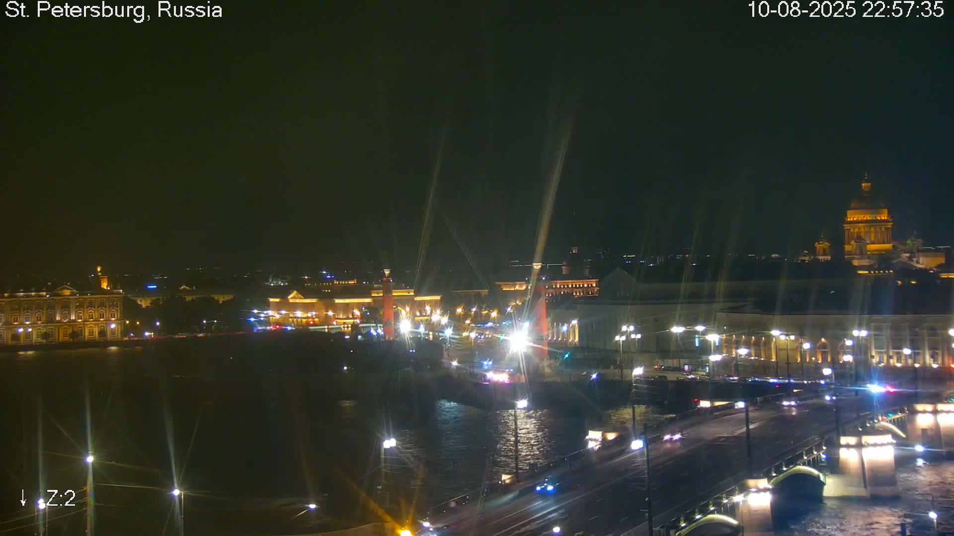 St. Petersburg City Panoramic from Petrogradsky Island Skyline Live Cam -Kronverkskoye, Petrogradsky, Saint Petersburg, Northwestern (Severo-Zapadnyy), Russia