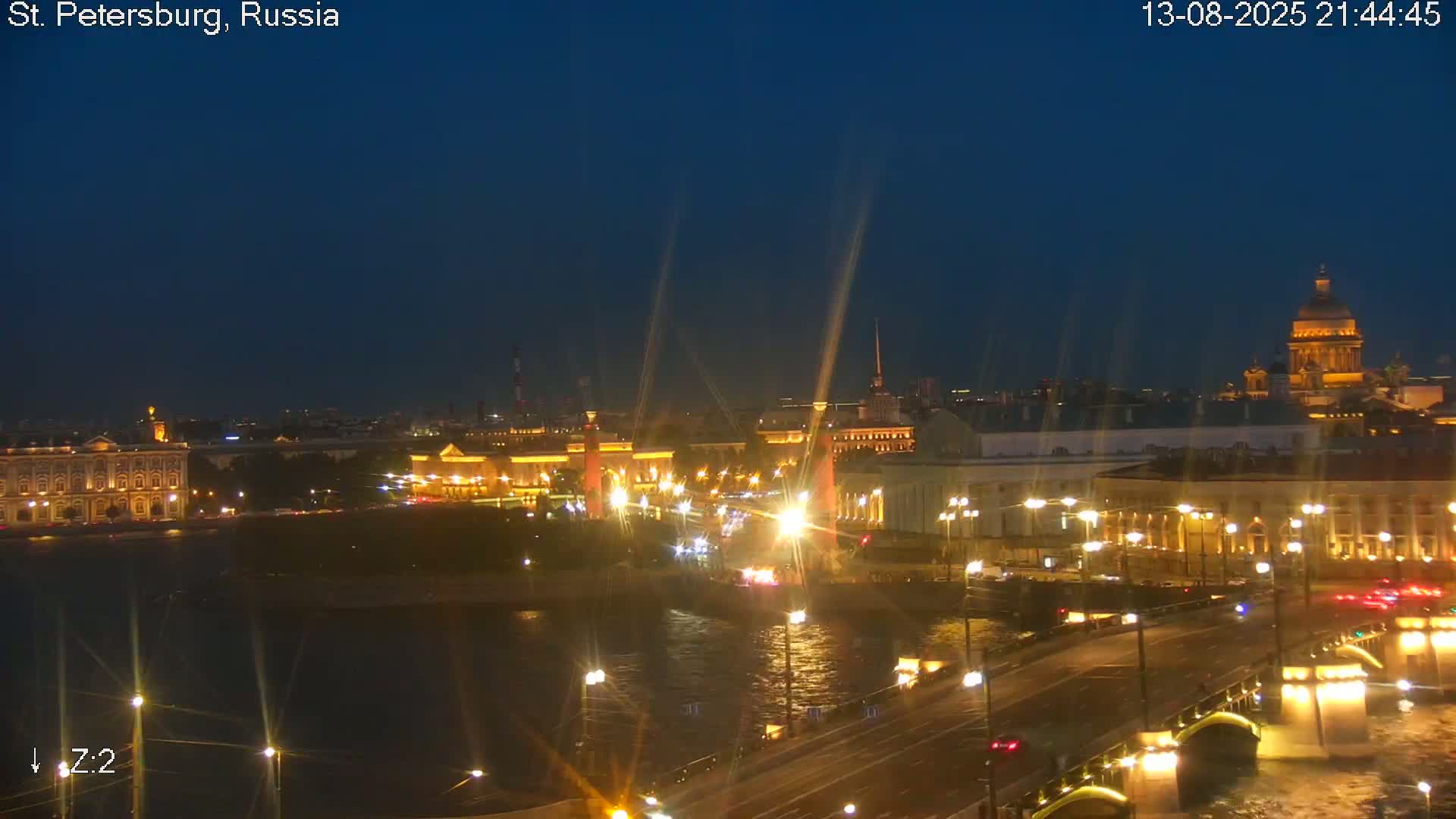 St. Petersburg City Panoramic from Petrogradsky Island Skyline Live Cam -Kronverkskoye, Petrogradsky, Saint Petersburg, Northwestern (Severo-Zapadnyy), Russia