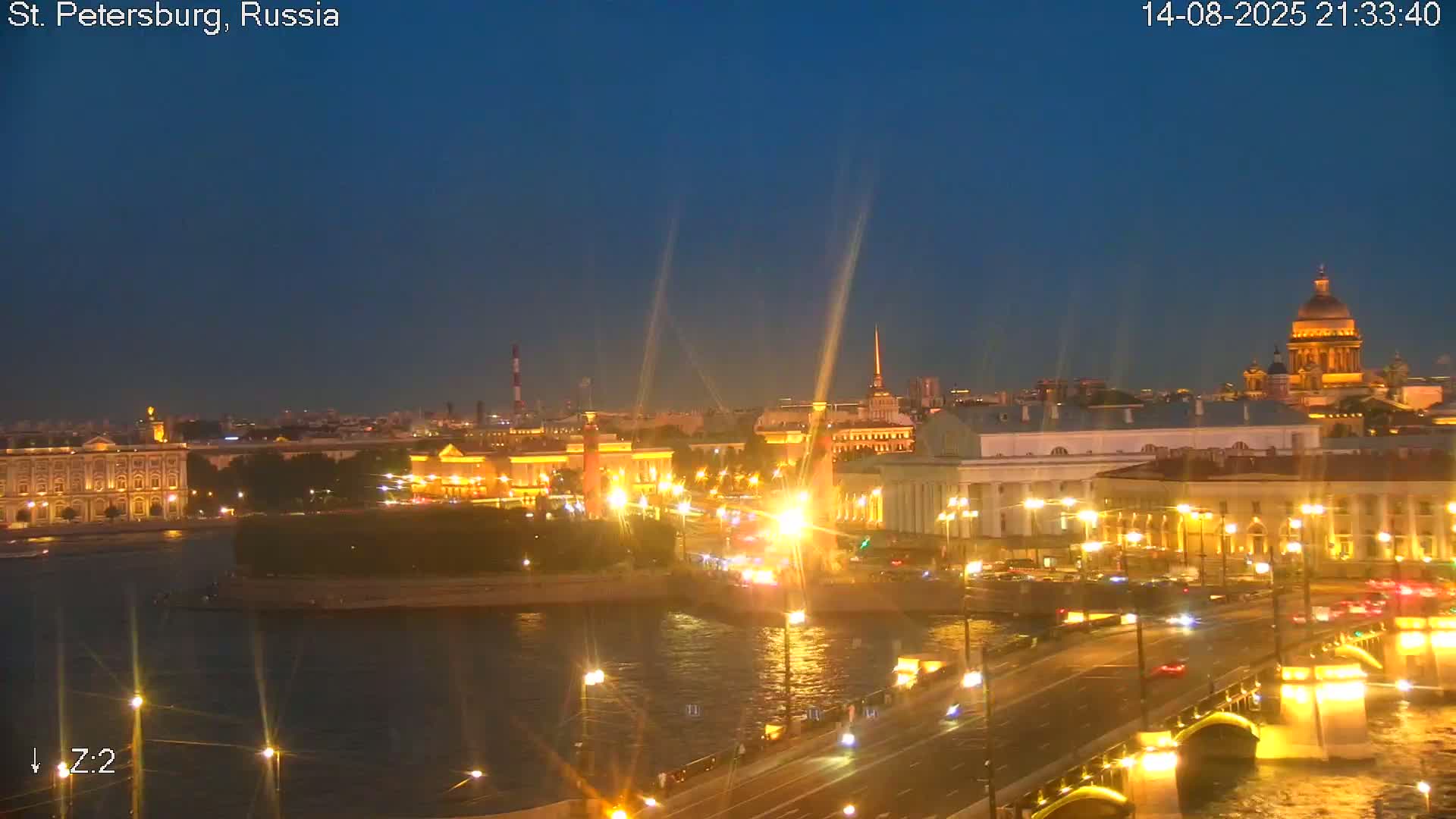 St. Petersburg City Panoramic from Petrogradsky Island Skyline Live Cam -Kronverkskoye, Petrogradsky, Saint Petersburg, Northwestern (Severo-Zapadnyy), Russia