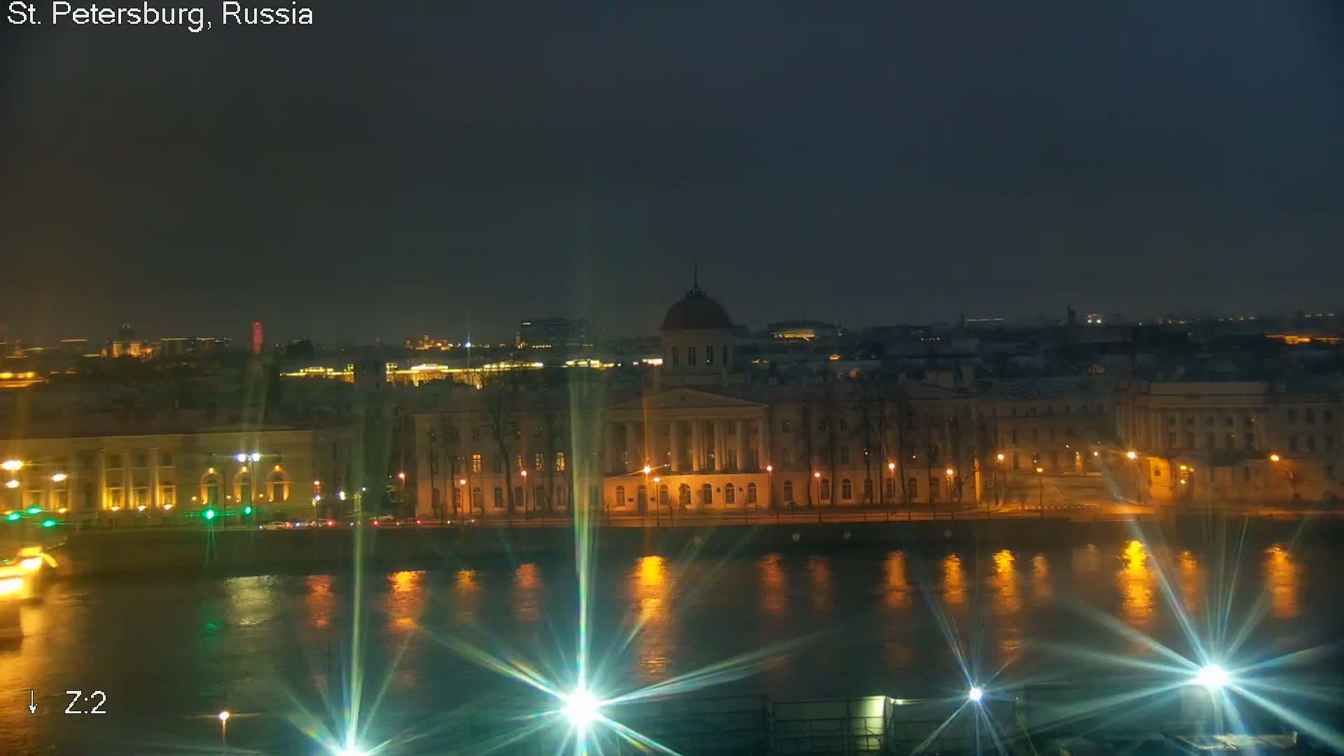 St. Petersburg City Panoramic from Petrogradsky Island Skyline Live Cam -Kronverkskoye, Petrogradsky, Saint Petersburg, Northwestern (Severo-Zapadnyy), Russia
