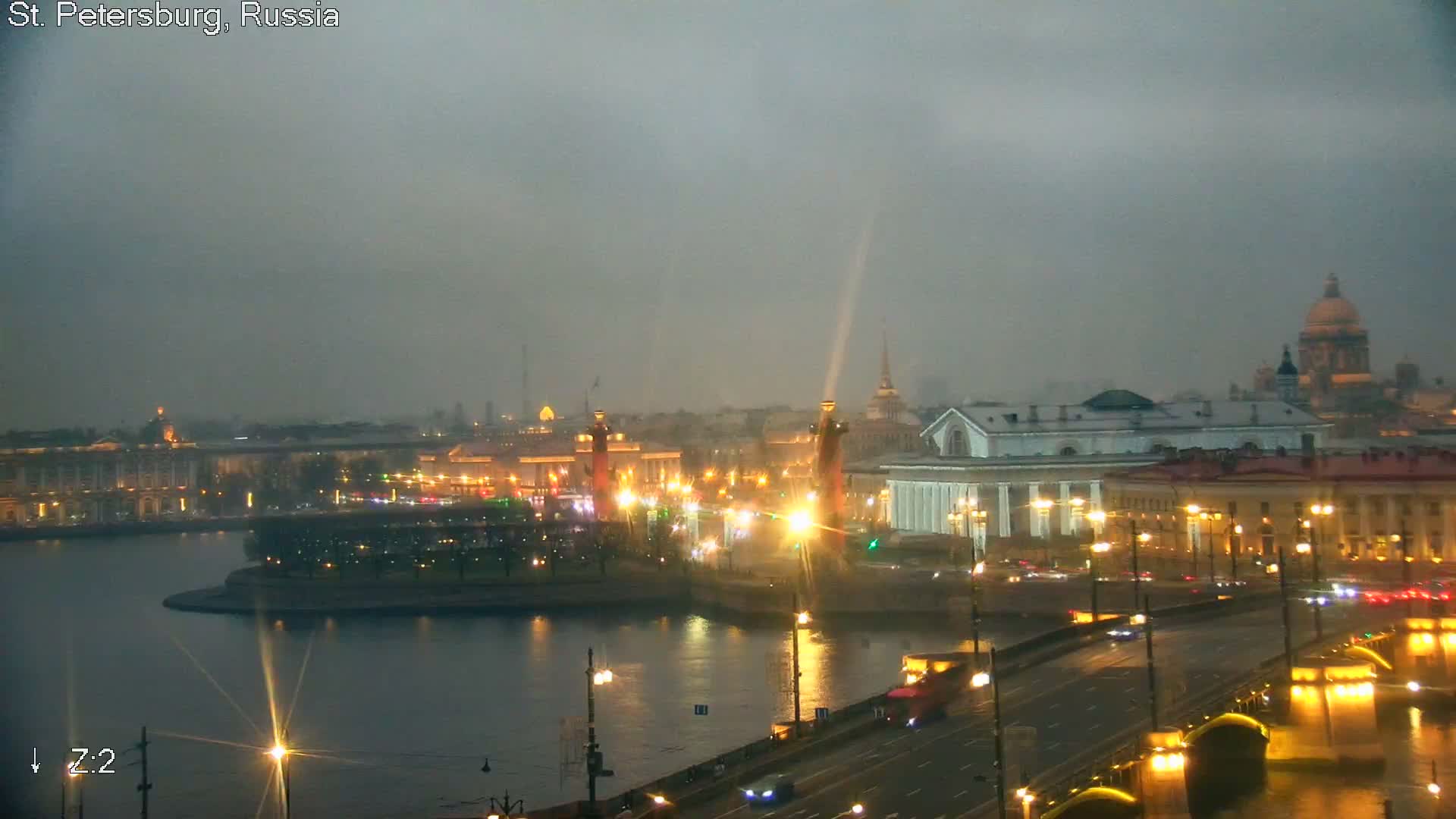 St. Petersburg City Panoramic from Petrogradsky Island Skyline Live Cam -Kronverkskoye, Petrogradsky, Saint Petersburg, Northwestern (Severo-Zapadnyy), Russia