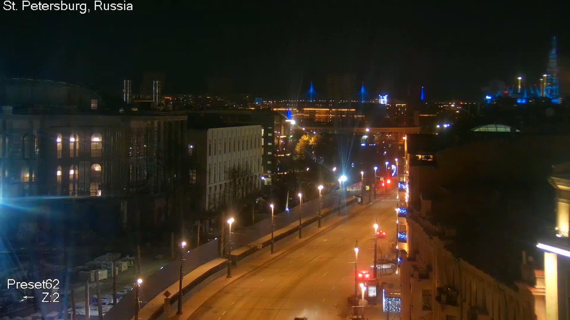 St. Petersburg City Panoramic from Petrogradsky Island Skyline Live Cam -Kronverkskoye, Petrogradsky, Saint Petersburg, Northwestern (Severo-Zapadnyy), Russia