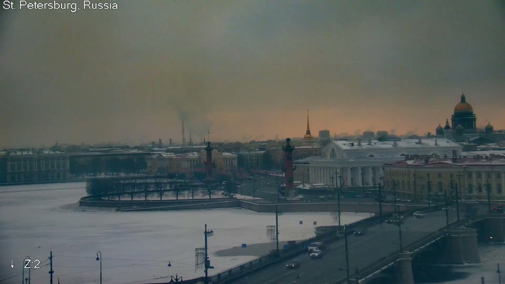 St. Petersburg City Panoramic from Petrogradsky Island Skyline Live Cam -Kronverkskoye, Petrogradsky, Saint Petersburg, Northwestern (Severo-Zapadnyy), Russia