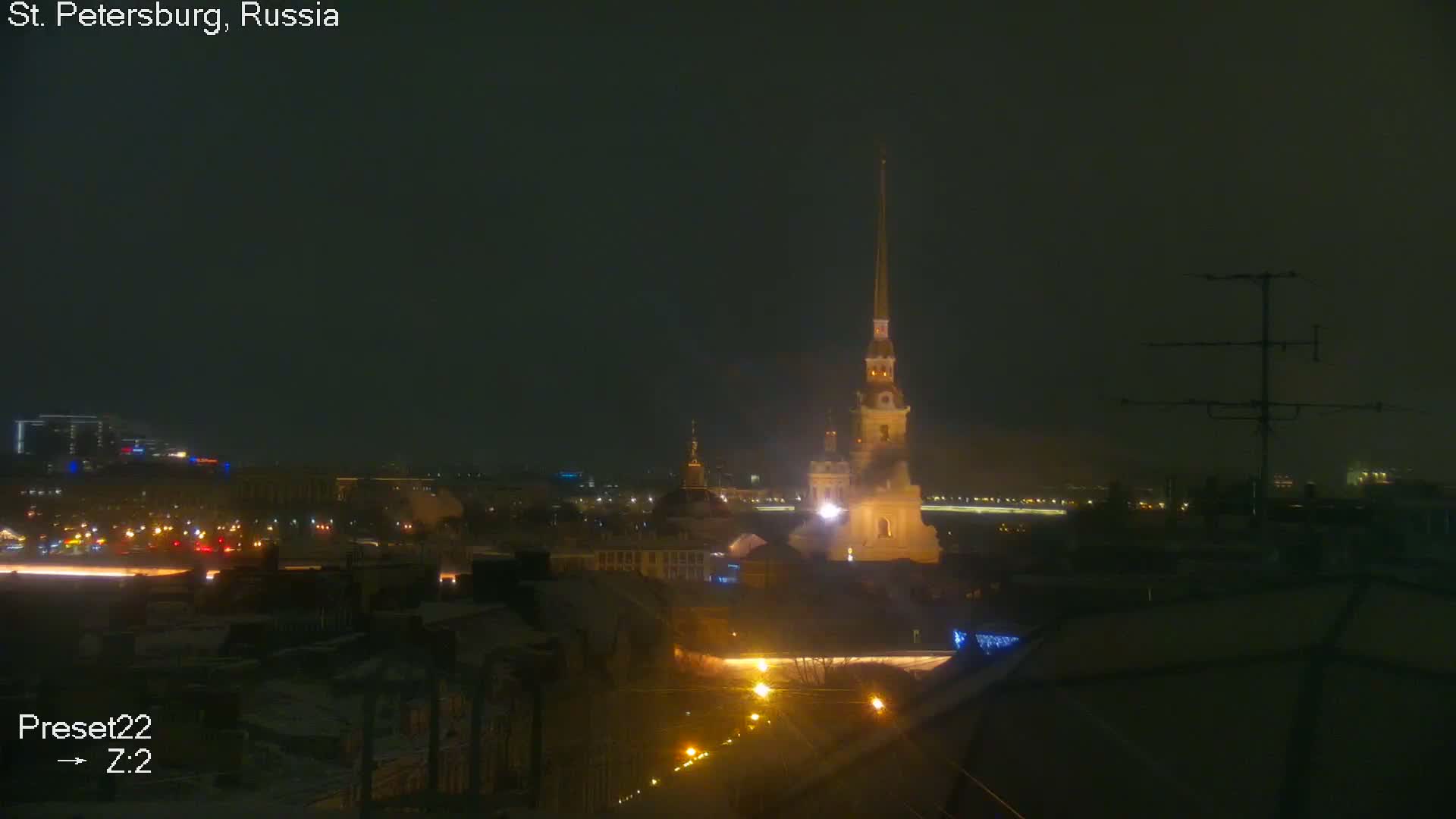 St. Petersburg City Panoramic from Petrogradsky Island Skyline Live Cam -Kronverkskoye, Petrogradsky, Saint Petersburg, Northwestern (Severo-Zapadnyy), Russia
