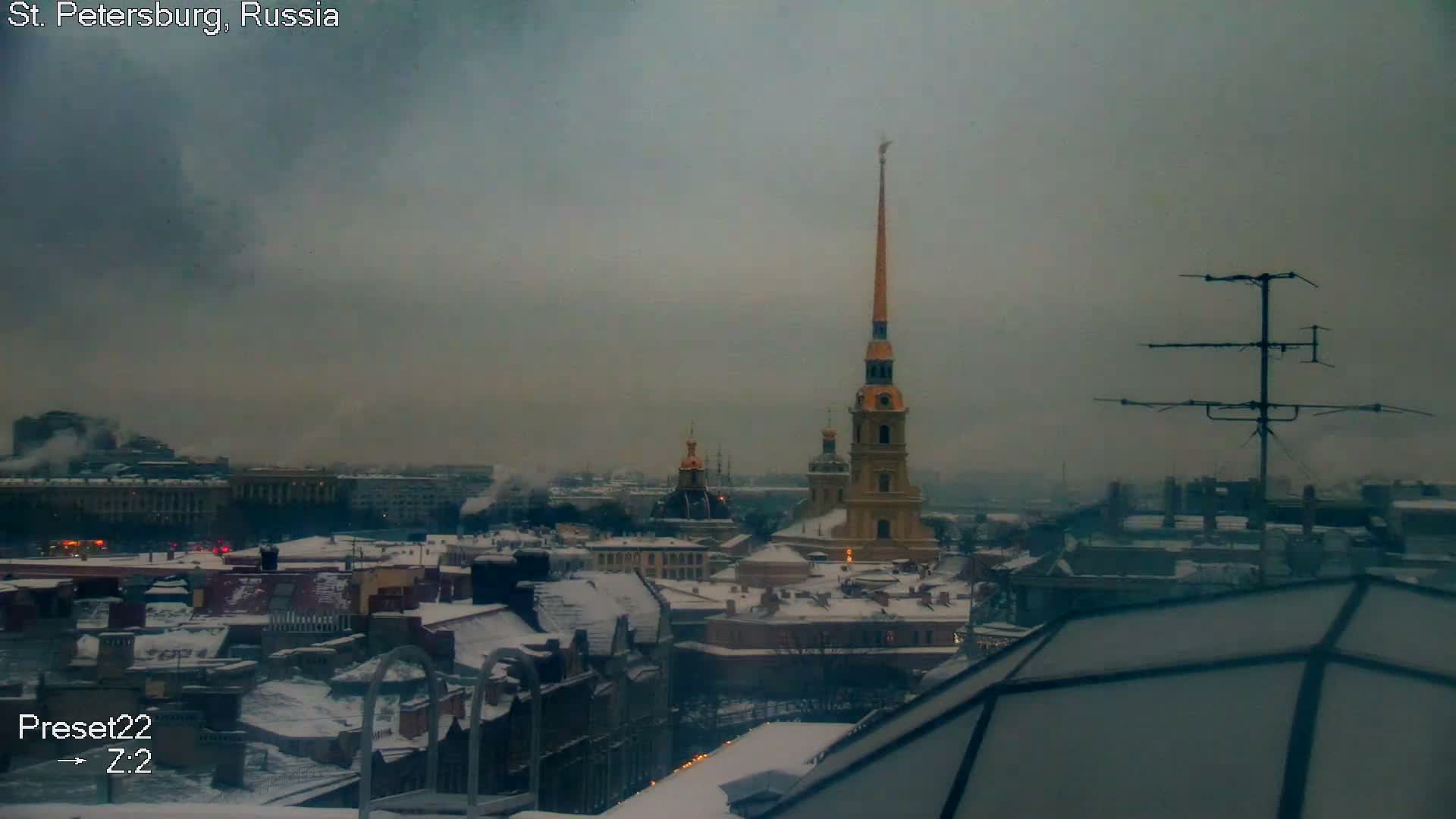St. Petersburg City Panoramic from Petrogradsky Island Skyline Live Cam -Kronverkskoye, Petrogradsky, Saint Petersburg, Northwestern (Severo-Zapadnyy), Russia