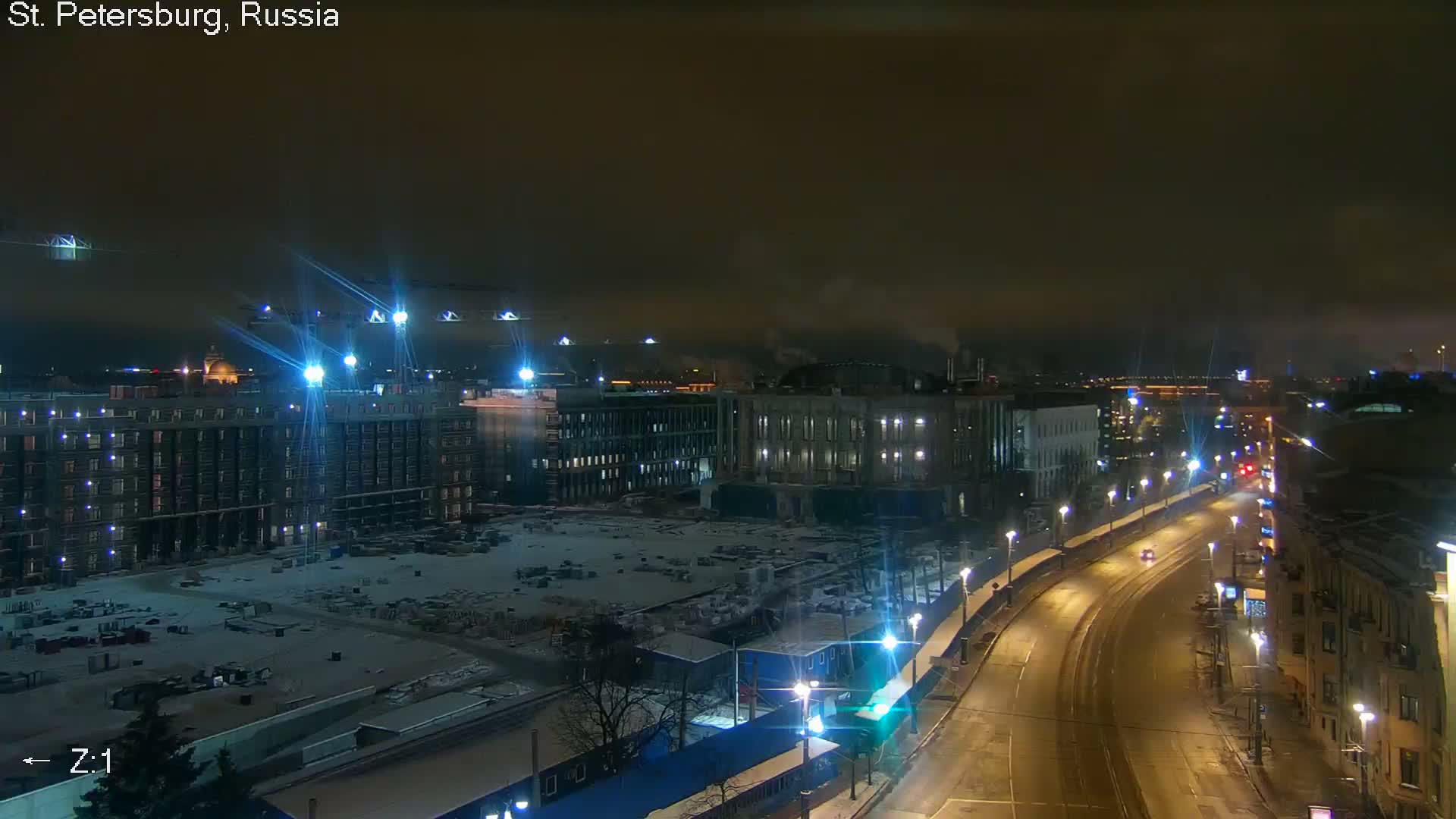 St. Petersburg City Panoramic from Petrogradsky Island Skyline Live Cam -Kronverkskoye, Petrogradsky, Saint Petersburg, Northwestern (Severo-Zapadnyy), Russia