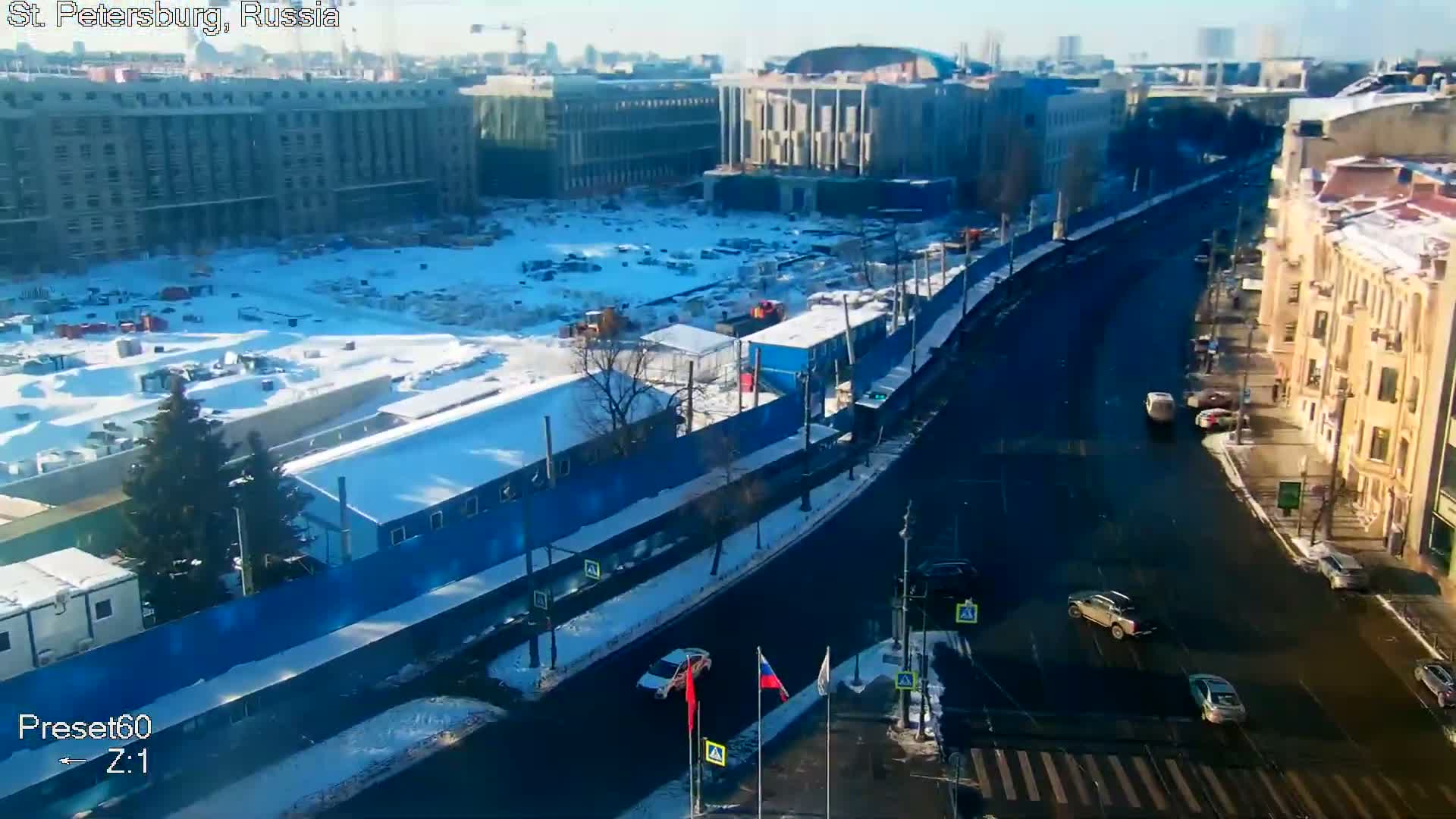 St. Petersburg City Panoramic from Petrogradsky Island Skyline Live Cam -Kronverkskoye, Petrogradsky, Saint Petersburg, Northwestern (Severo-Zapadnyy), Russia