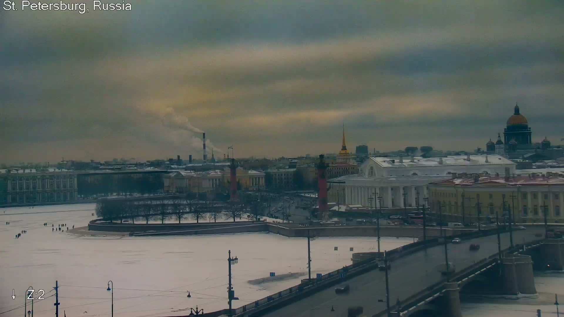 St. Petersburg City Panoramic from Petrogradsky Island Skyline Live Cam -Kronverkskoye, Petrogradsky, Saint Petersburg, Northwestern (Severo-Zapadnyy), Russia