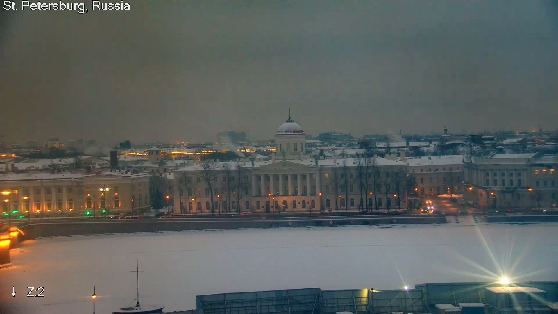 St. Petersburg City Panoramic from Petrogradsky Island Skyline Live Cam -Kronverkskoye, Petrogradsky, Saint Petersburg, Northwestern (Severo-Zapadnyy), Russia