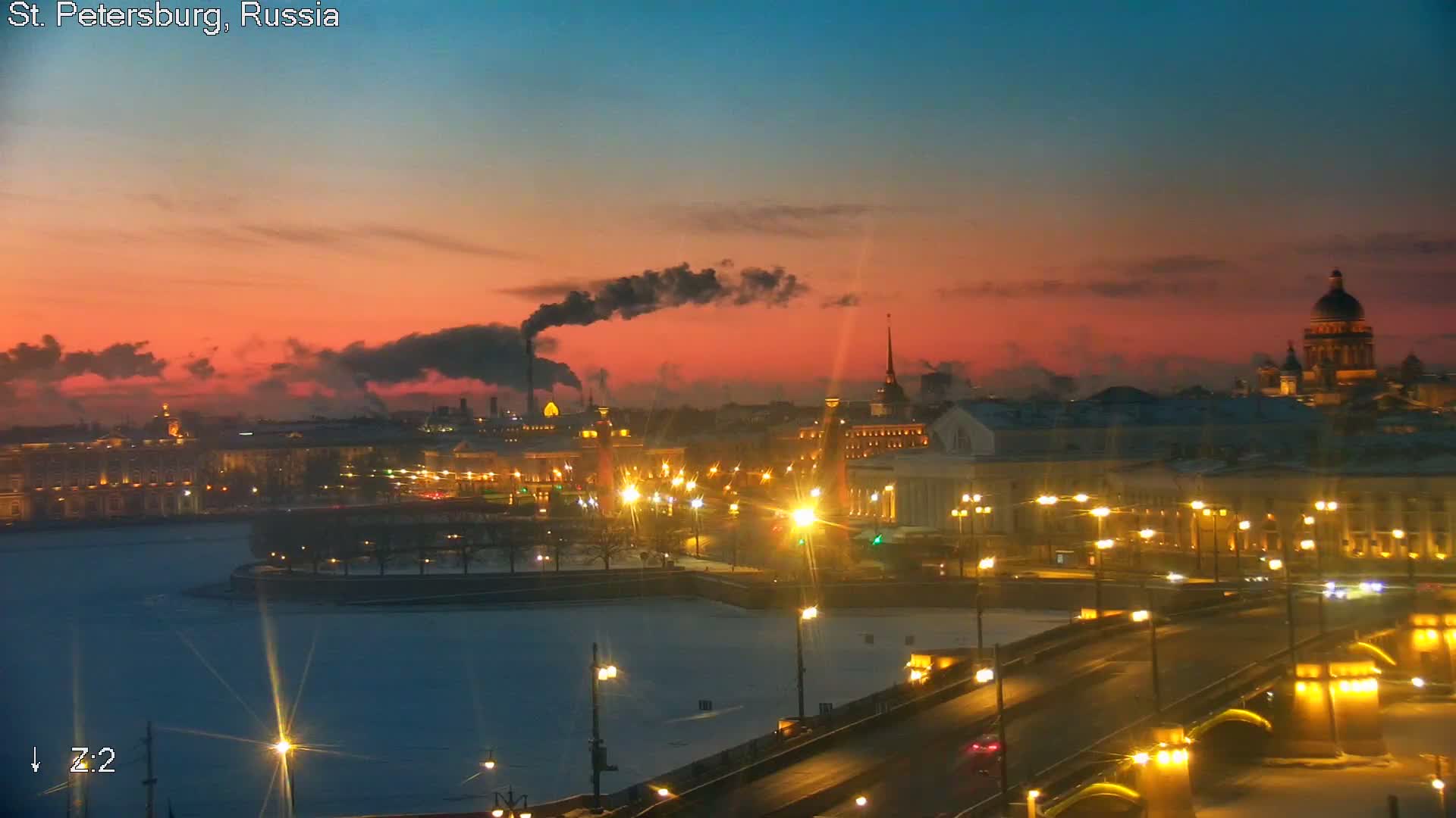 St. Petersburg City Panoramic from Petrogradsky Island Skyline Live Cam -Kronverkskoye, Petrogradsky, Saint Petersburg, Northwestern (Severo-Zapadnyy), Russia
