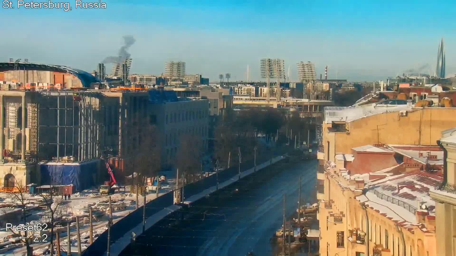 St. Petersburg City Panoramic from Petrogradsky Island Skyline Live Cam -Kronverkskoye, Petrogradsky, Saint Petersburg, Northwestern (Severo-Zapadnyy), Russia