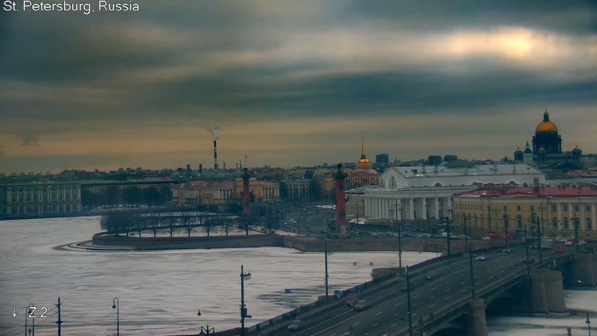 St. Petersburg City Panoramic from Petrogradsky Island Skyline Live Cam -Kronverkskoye, Petrogradsky, Saint Petersburg, Northwestern (Severo-Zapadnyy), Russia