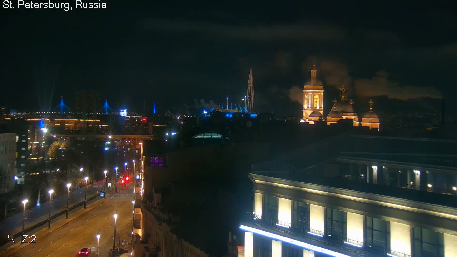 St. Petersburg City Panoramic from Petrogradsky Island Skyline Live Cam -Kronverkskoye, Petrogradsky, Saint Petersburg, Northwestern (Severo-Zapadnyy), Russia
