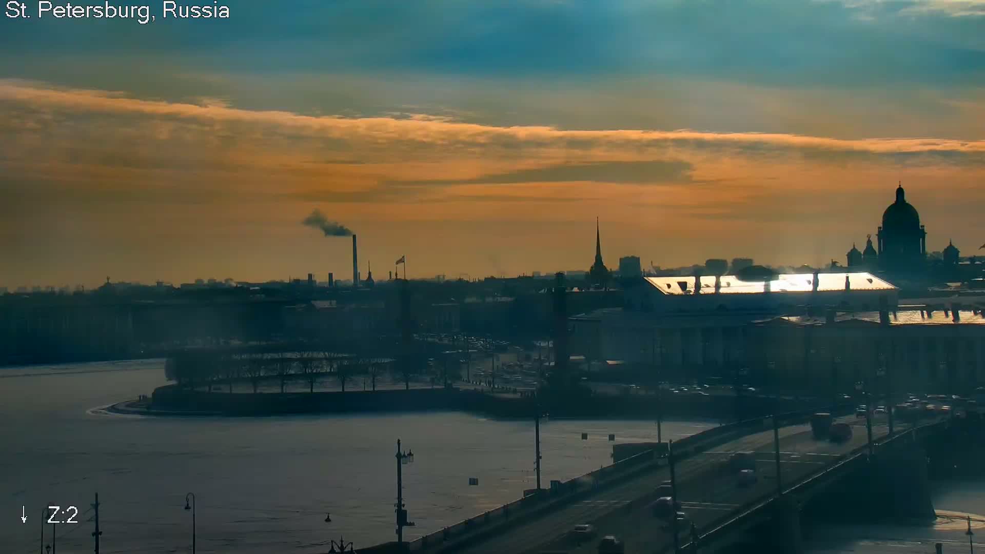 St. Petersburg City Panoramic from Petrogradsky Island Skyline Live Cam -Kronverkskoye, Petrogradsky, Saint Petersburg, Northwestern (Severo-Zapadnyy), Russia