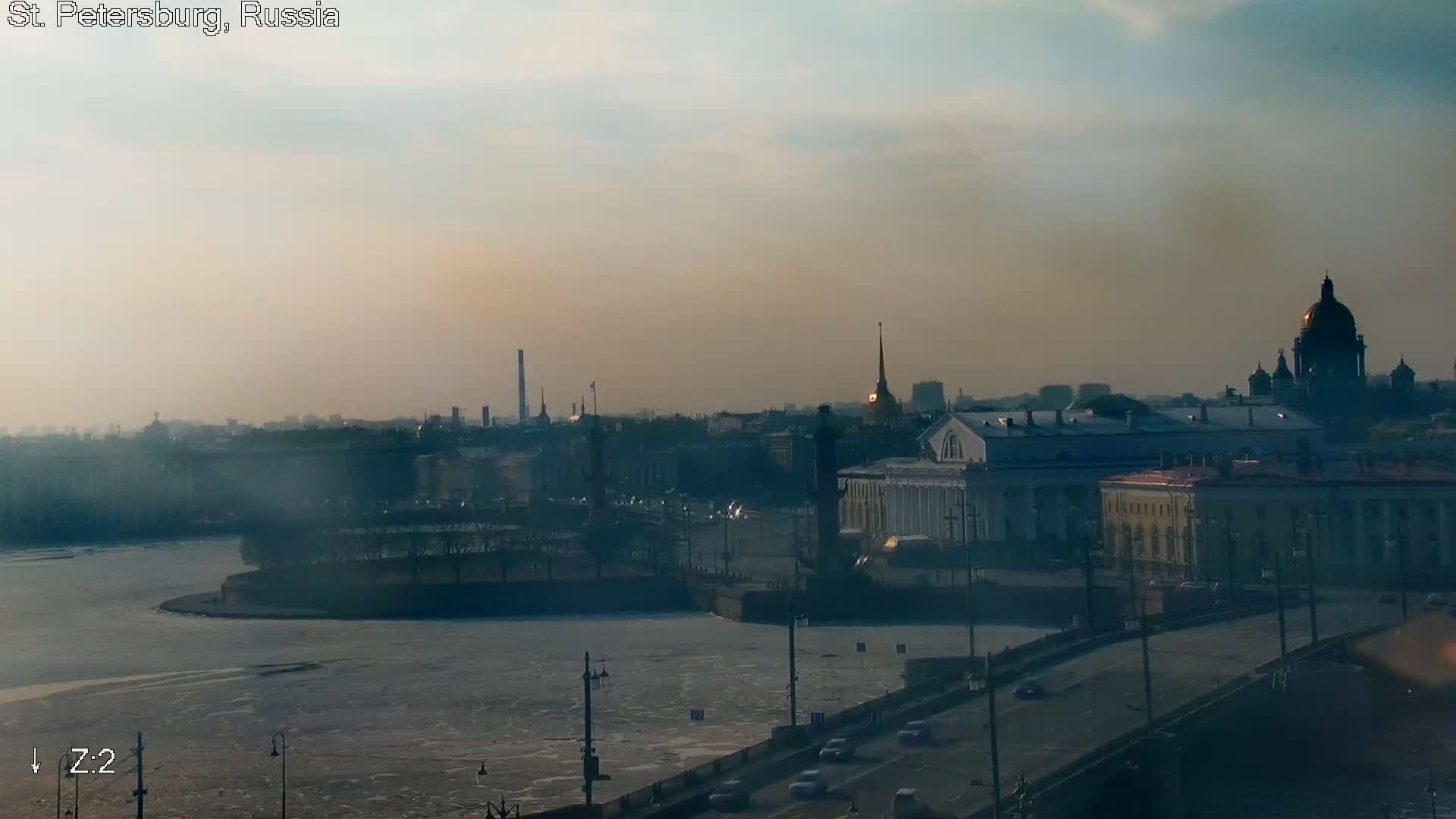 St. Petersburg City Panoramic from Petrogradsky Island Skyline Live Cam -Kronverkskoye, Petrogradsky, Saint Petersburg, Northwestern (Severo-Zapadnyy), Russia