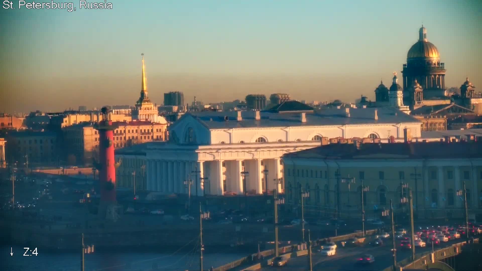St. Petersburg City Panoramic from Petrogradsky Island Skyline Live Cam -Kronverkskoye, Petrogradsky, Saint Petersburg, Northwestern (Severo-Zapadnyy), Russia
