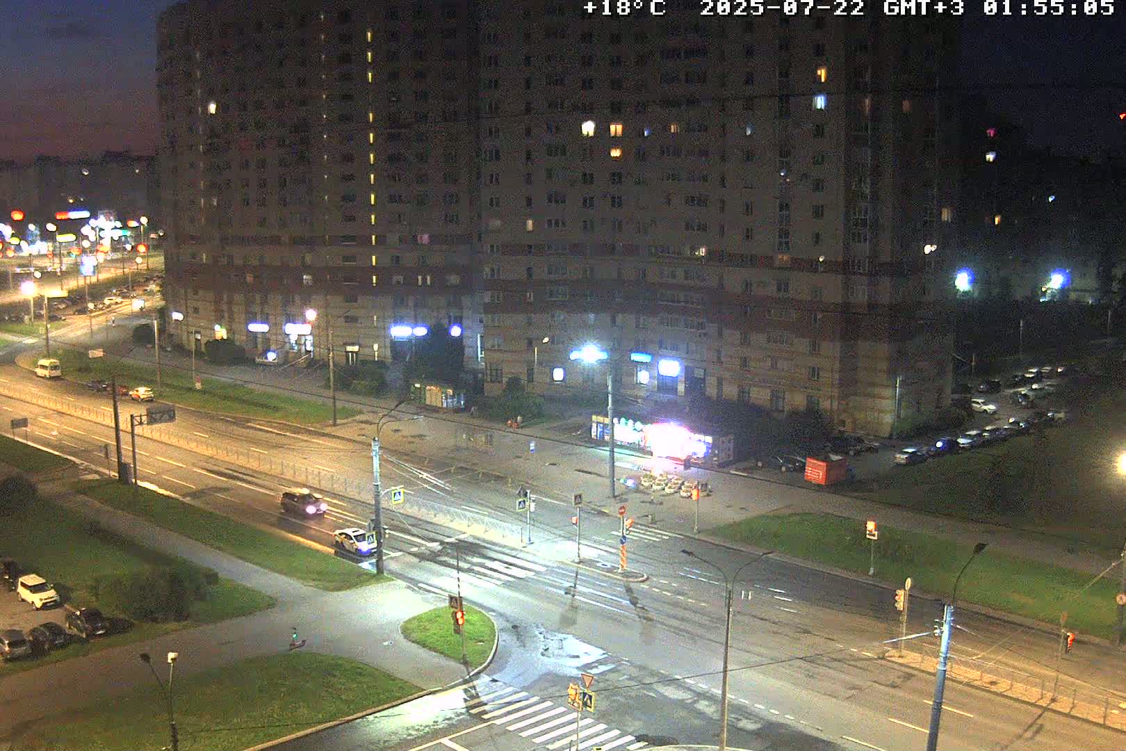 Museum of Russian Historic Cruiser Ship/Aurora Concert Hall & East St. Petersburg Skyline Live Cam - Posadsky, Petrogradsky, Saint Petersburg, Northwestern (Severo-Zapadnyy), Russia