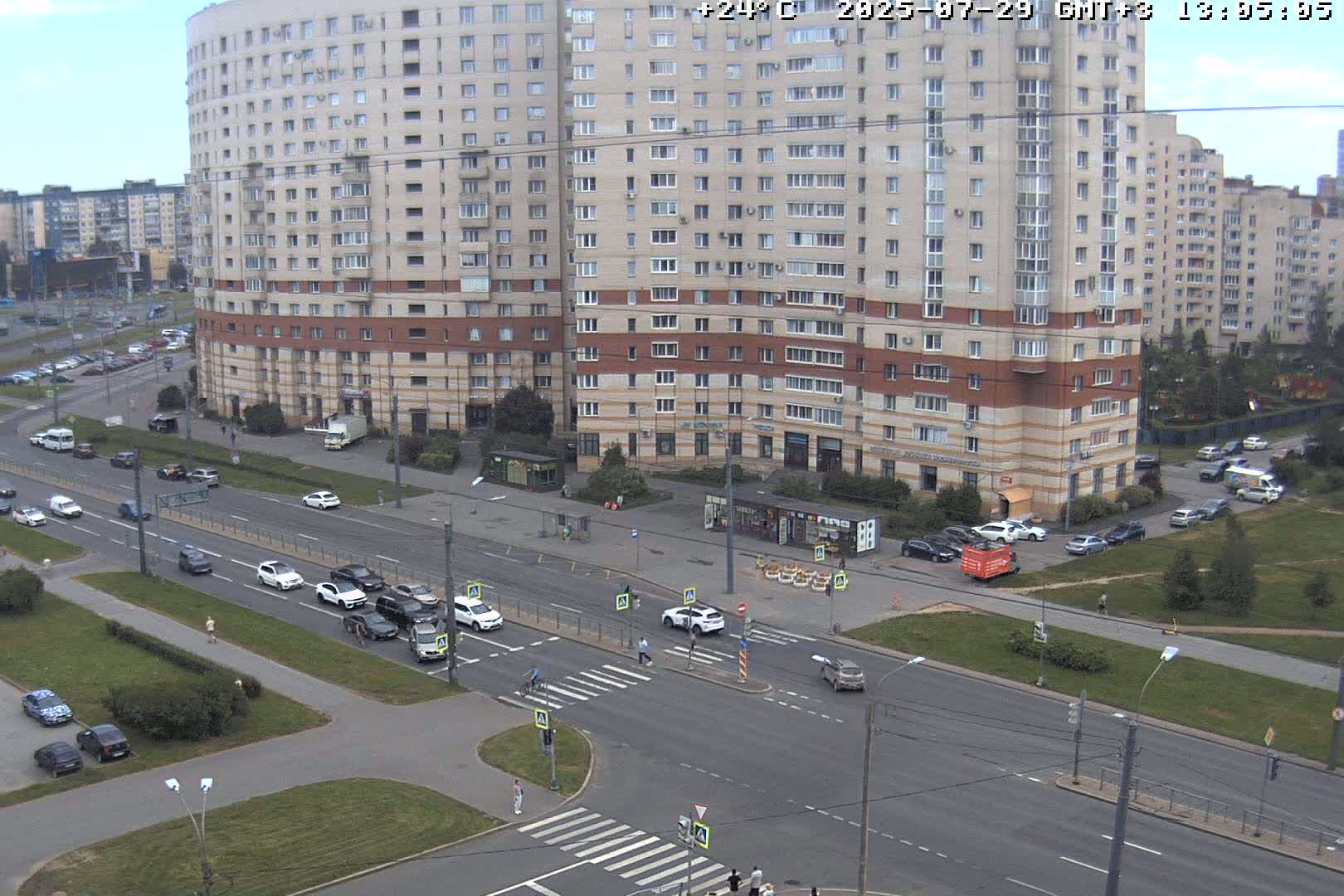 Museum of Russian Historic Cruiser Ship/Aurora Concert Hall & East St. Petersburg Skyline Live Cam - Posadsky, Petrogradsky, Saint Petersburg, Northwestern (Severo-Zapadnyy), Russia