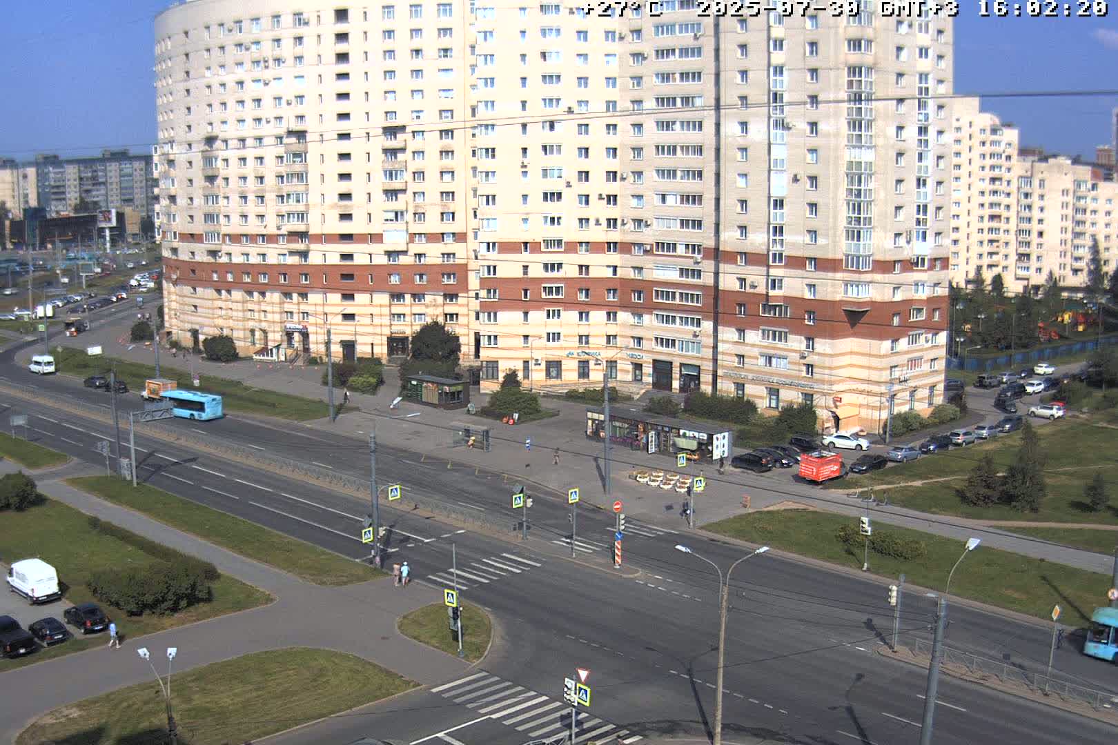 Museum of Russian Historic Cruiser Ship/Aurora Concert Hall & East St. Petersburg Skyline Live Cam - Posadsky, Petrogradsky, Saint Petersburg, Northwestern (Severo-Zapadnyy), Russia