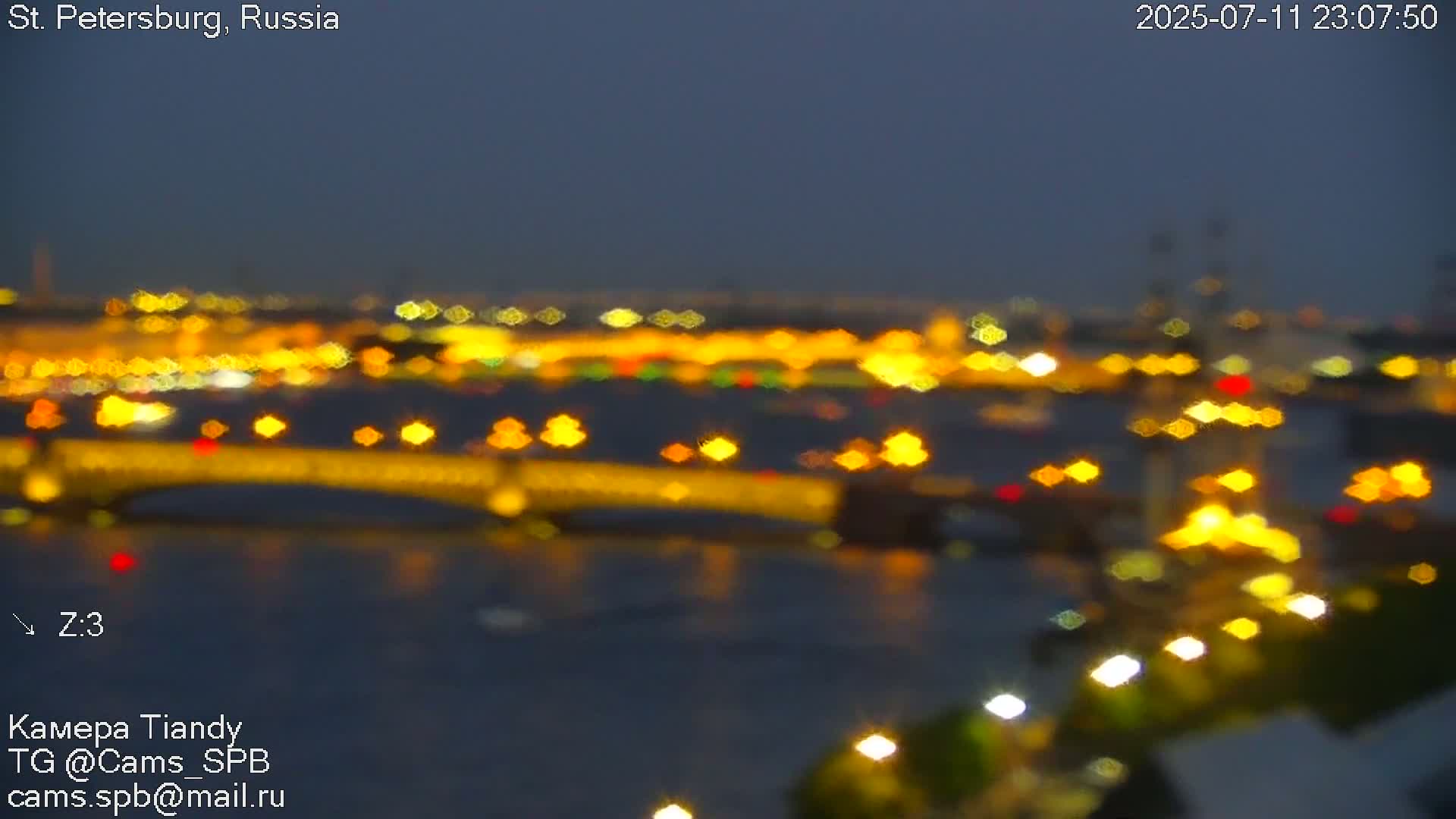 St. Petersburg Trinity Bridge (Troitsky Most) & South St. Petersburg Skyline Live Cam - Posadsky, Petrogradsky, Saint Petersburg, Northwestern (Severo-Zapadnyy), Russia