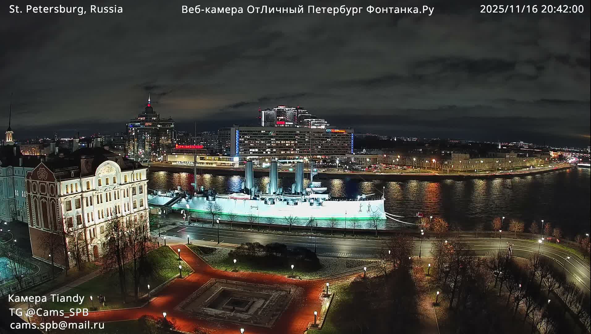 St. Petersburg Trinity Bridge (Troitsky Most) & South St. Petersburg Skyline Live Cam - Posadsky, Petrogradsky, Saint Petersburg, Northwestern (Severo-Zapadnyy), Russia