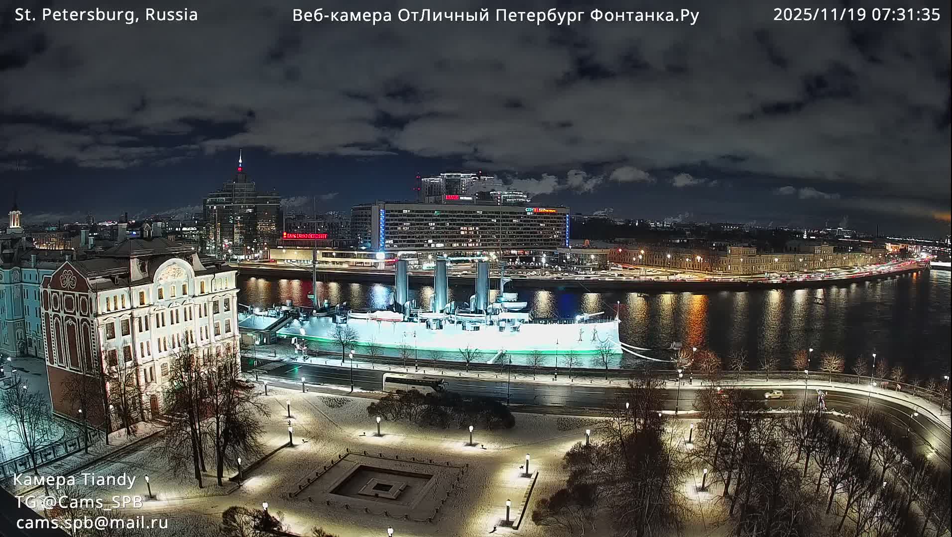 St. Petersburg Trinity Bridge (Troitsky Most) & South St. Petersburg Skyline Live Cam - Posadsky, Petrogradsky, Saint Petersburg, Northwestern (Severo-Zapadnyy), Russia