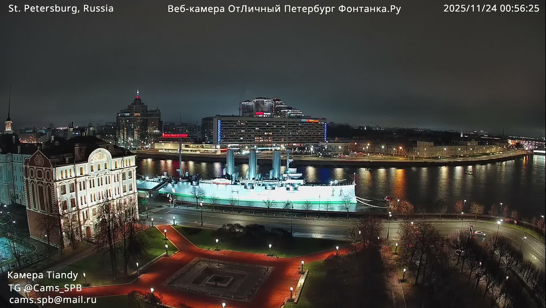 St. Petersburg Trinity Bridge (Troitsky Most) & South St. Petersburg Skyline Live Cam - Posadsky, Petrogradsky, Saint Petersburg, Northwestern (Severo-Zapadnyy), Russia