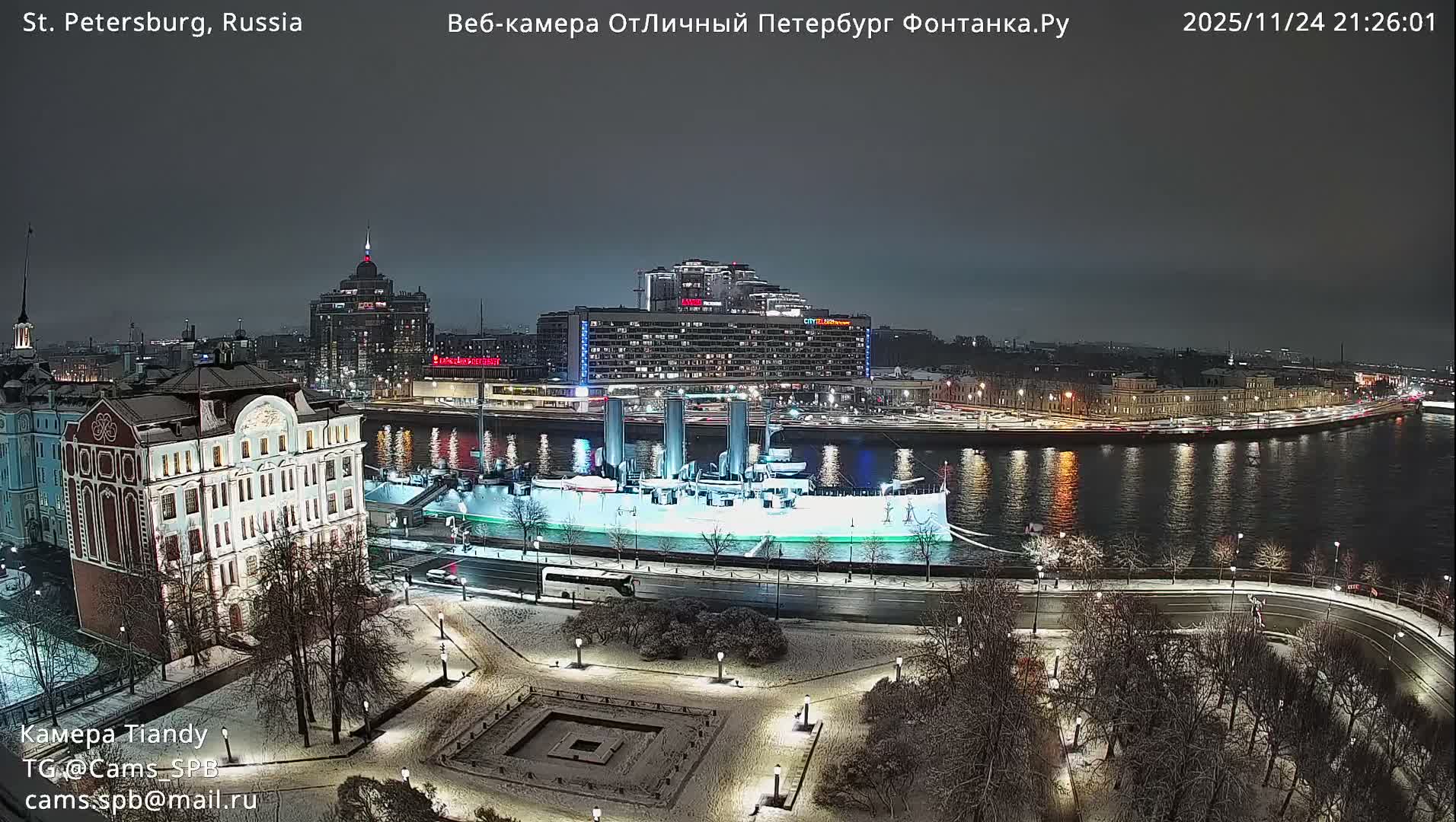 St. Petersburg Trinity Bridge (Troitsky Most) & South St. Petersburg Skyline Live Cam - Posadsky, Petrogradsky, Saint Petersburg, Northwestern (Severo-Zapadnyy), Russia