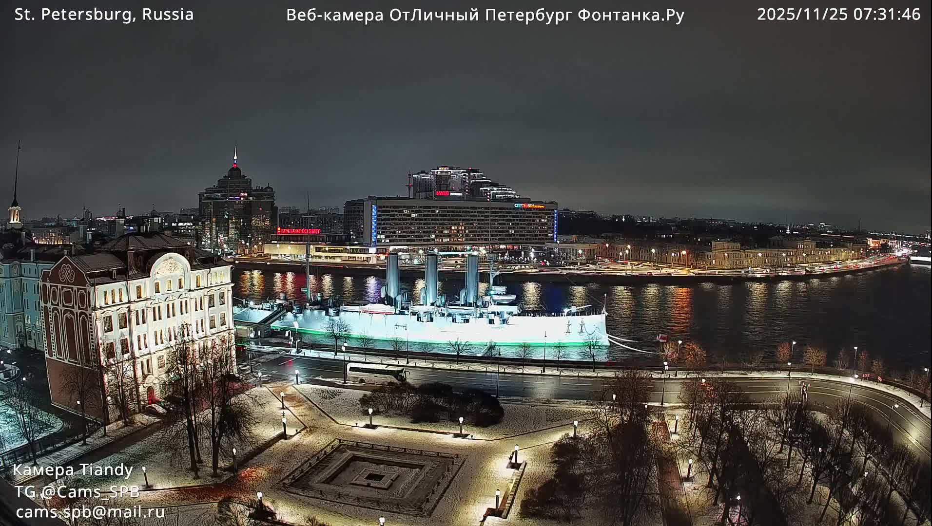 St. Petersburg Trinity Bridge (Troitsky Most) & South St. Petersburg Skyline Live Cam - Posadsky, Petrogradsky, Saint Petersburg, Northwestern (Severo-Zapadnyy), Russia