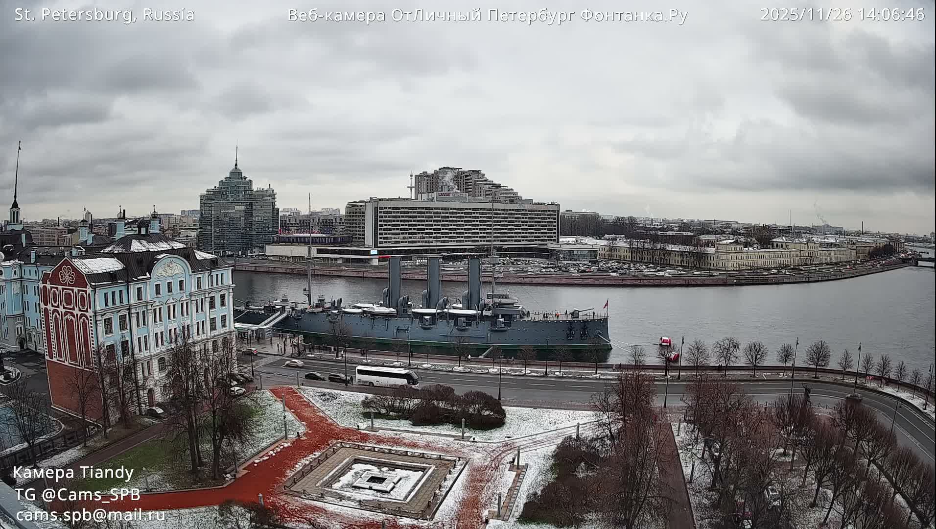 St. Petersburg Trinity Bridge (Troitsky Most) & South St. Petersburg Skyline Live Cam - Posadsky, Petrogradsky, Saint Petersburg, Northwestern (Severo-Zapadnyy), Russia