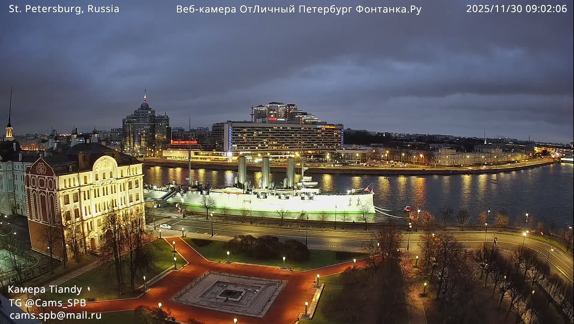 St. Petersburg Trinity Bridge (Troitsky Most) & South St. Petersburg Skyline Live Cam - Posadsky, Petrogradsky, Saint Petersburg, Northwestern (Severo-Zapadnyy), Russia