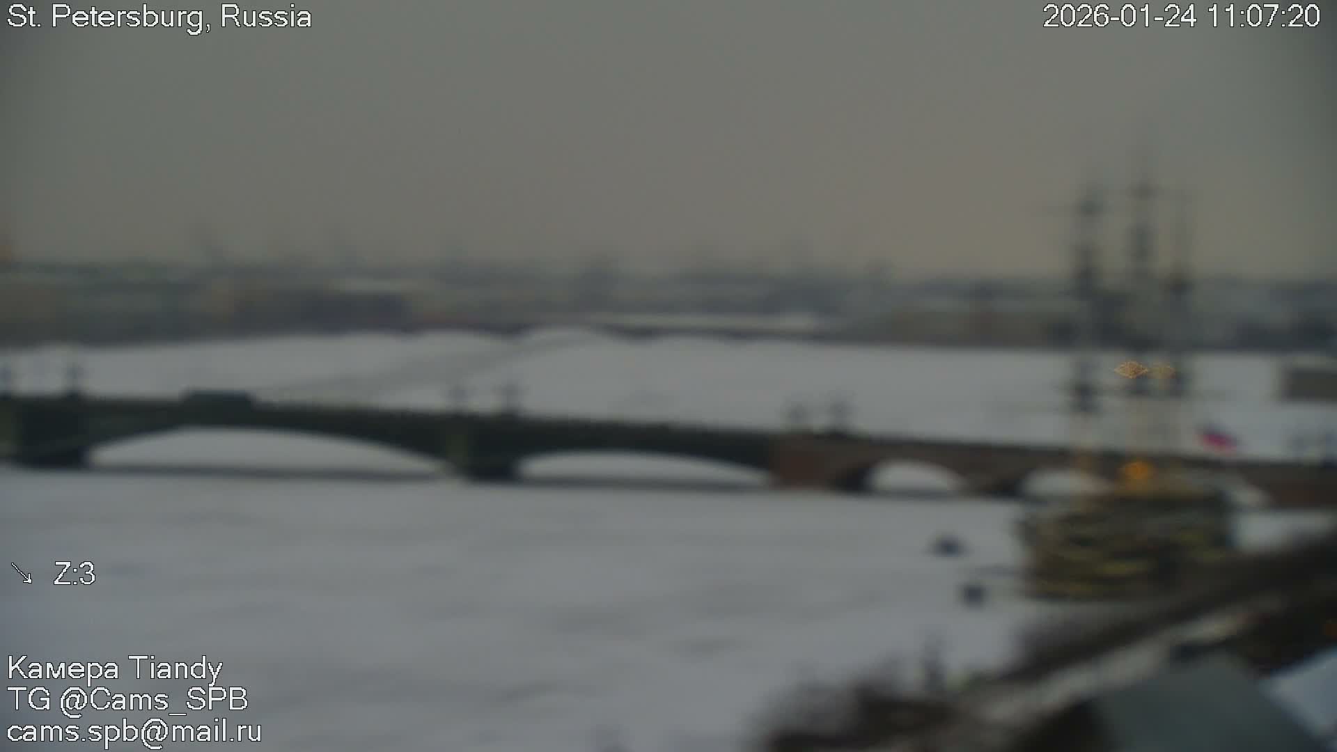 St. Petersburg Trinity Bridge (Troitsky Most) & South St. Petersburg Skyline Live Cam - Posadsky, Petrogradsky, Saint Petersburg, Northwestern (Severo-Zapadnyy), Russia