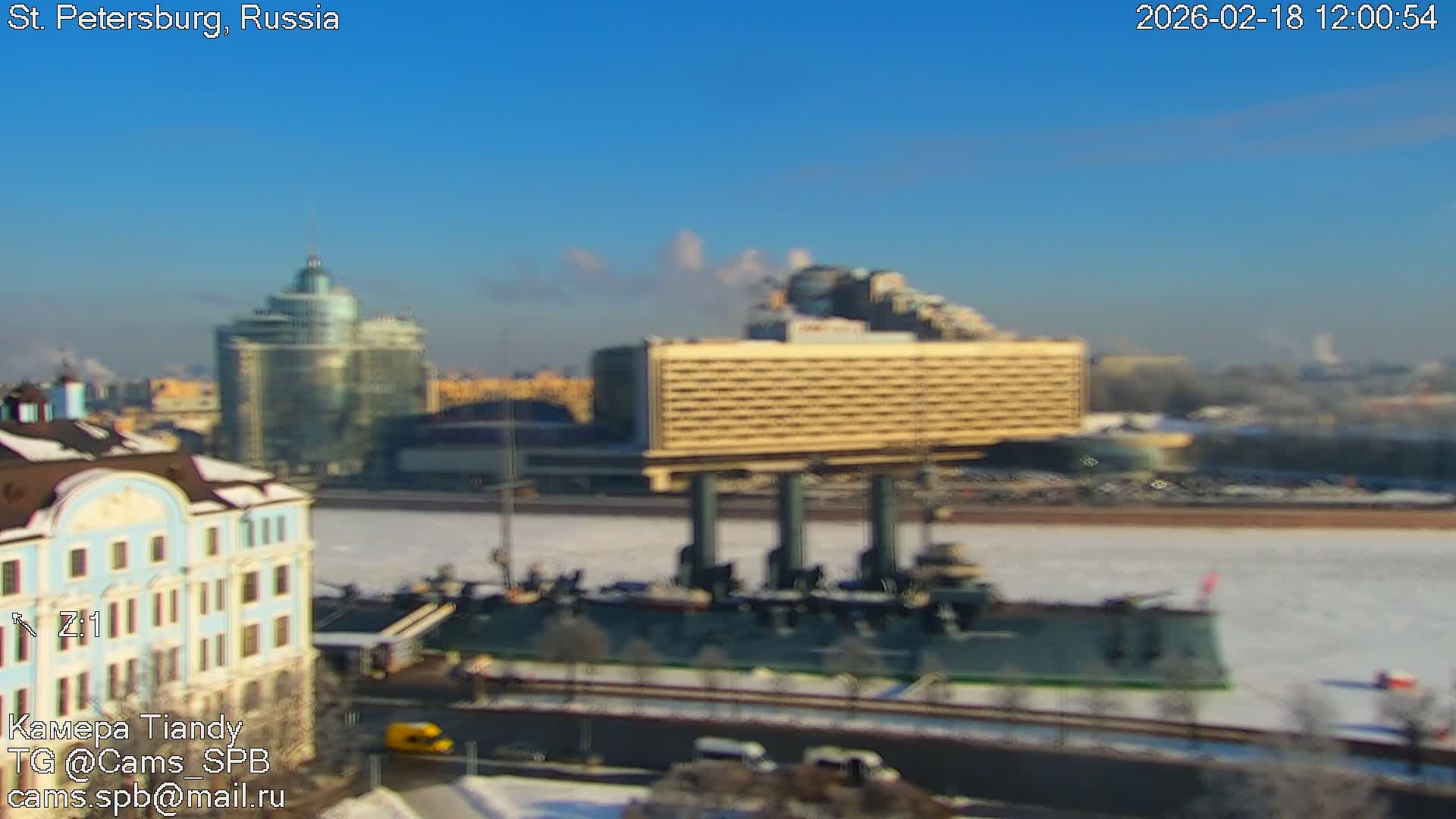St. Petersburg Trinity Bridge (Troitsky Most) & South St. Petersburg Skyline Live Cam - Posadsky, Petrogradsky, Saint Petersburg, Northwestern (Severo-Zapadnyy), Russia
