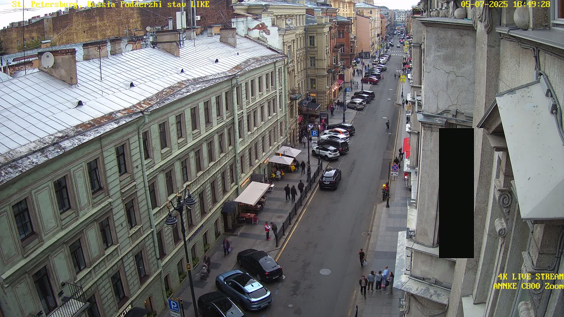 St. Petersburg, Rubinstein Street Live Cam - Vladimirsky, Tsentralny, Saint Petersburg, Northwestern (Severo-Zapadnyy), Russia