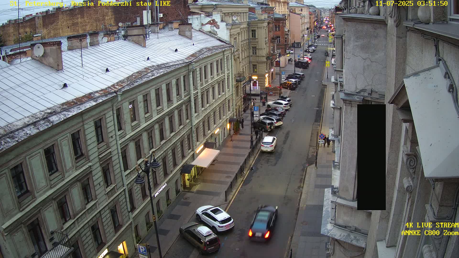 St. Petersburg, Rubinstein Street Live Cam - Vladimirsky, Tsentralny, Saint Petersburg, Northwestern (Severo-Zapadnyy), Russia