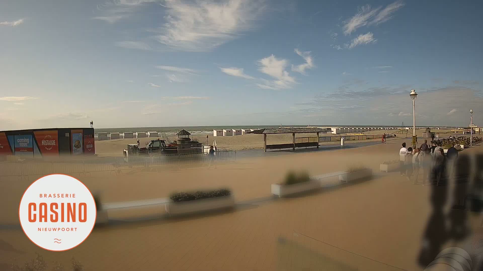Nieuwpoort, Groenendijk Strand Beach Live Cam - Veurne (Furnes), West Flanders (Flandre-Occidentale), Flemish (Flamande), Belgium