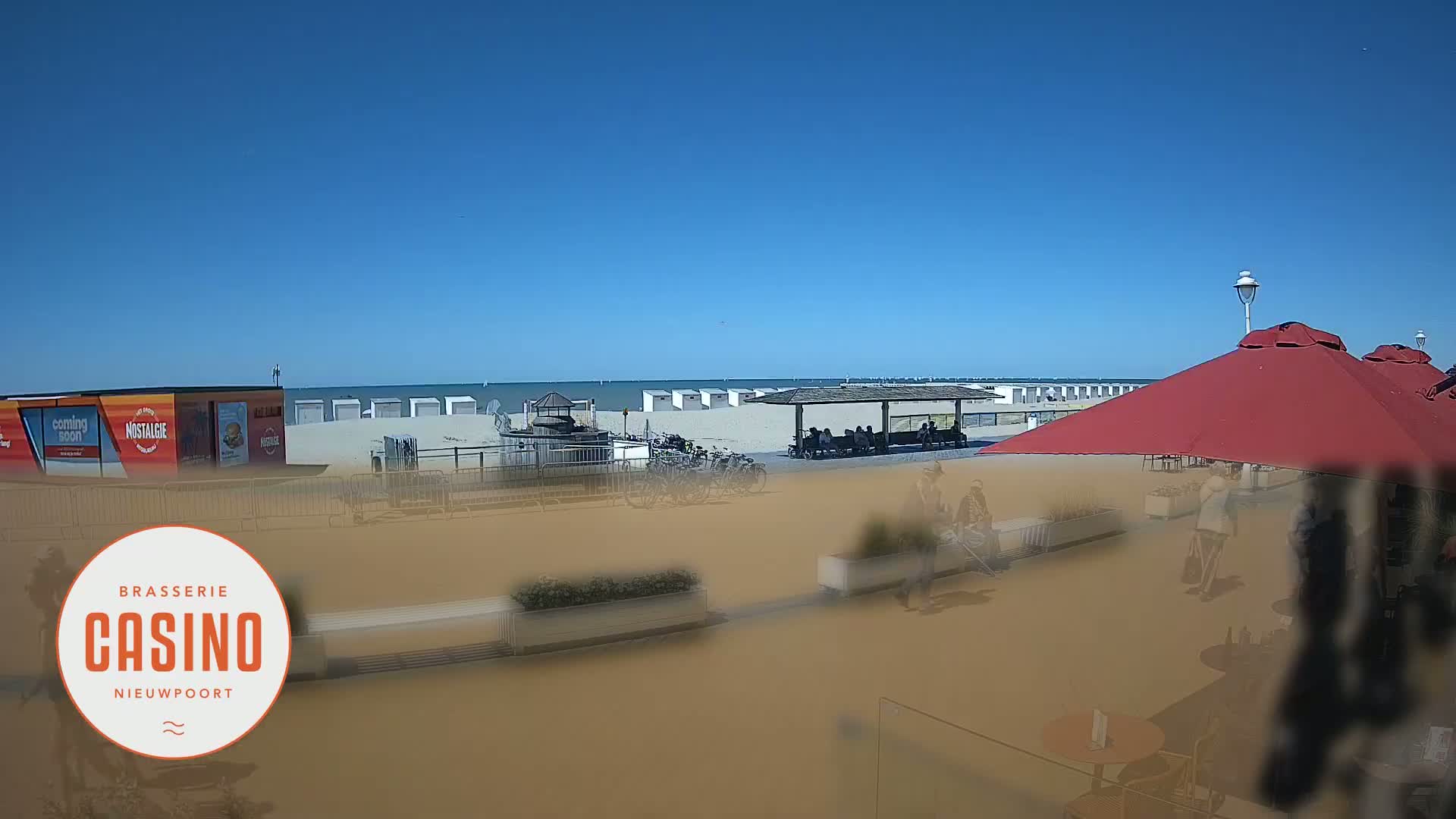 Nieuwpoort, Groenendijk Strand Beach Live Cam - Veurne (Furnes), West Flanders (Flandre-Occidentale), Flemish (Flamande), Belgium