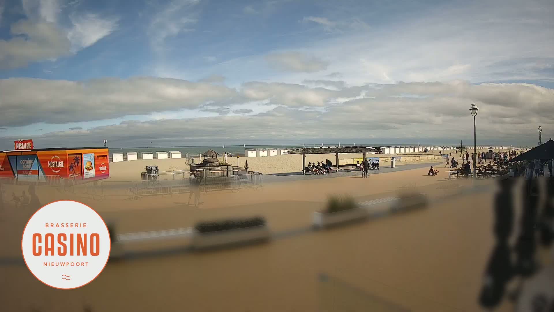 Nieuwpoort, Groenendijk Strand Beach Live Cam - Veurne (Furnes), West Flanders (Flandre-Occidentale), Flemish (Flamande), Belgium