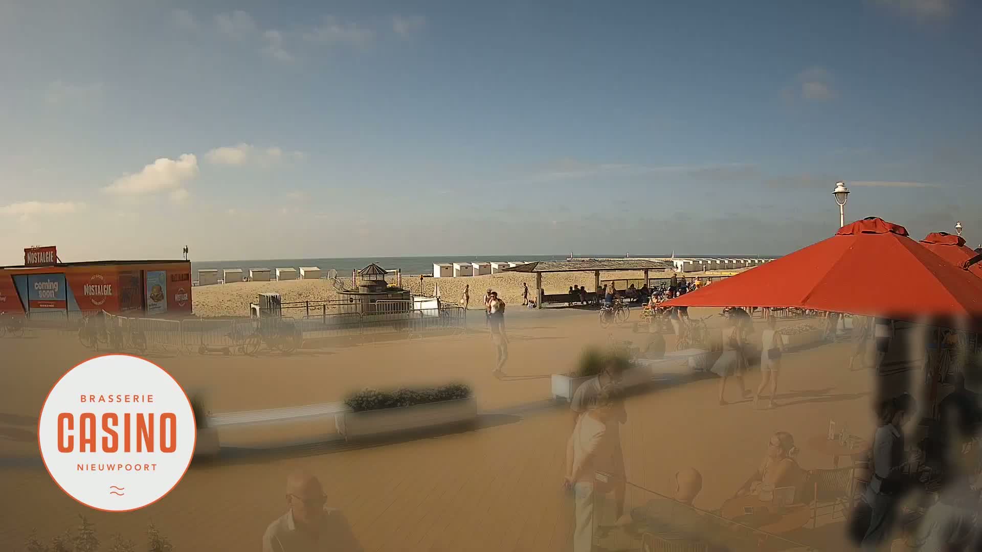 Nieuwpoort, Groenendijk Strand Beach Live Cam - Veurne (Furnes), West Flanders (Flandre-Occidentale), Flemish (Flamande), Belgium